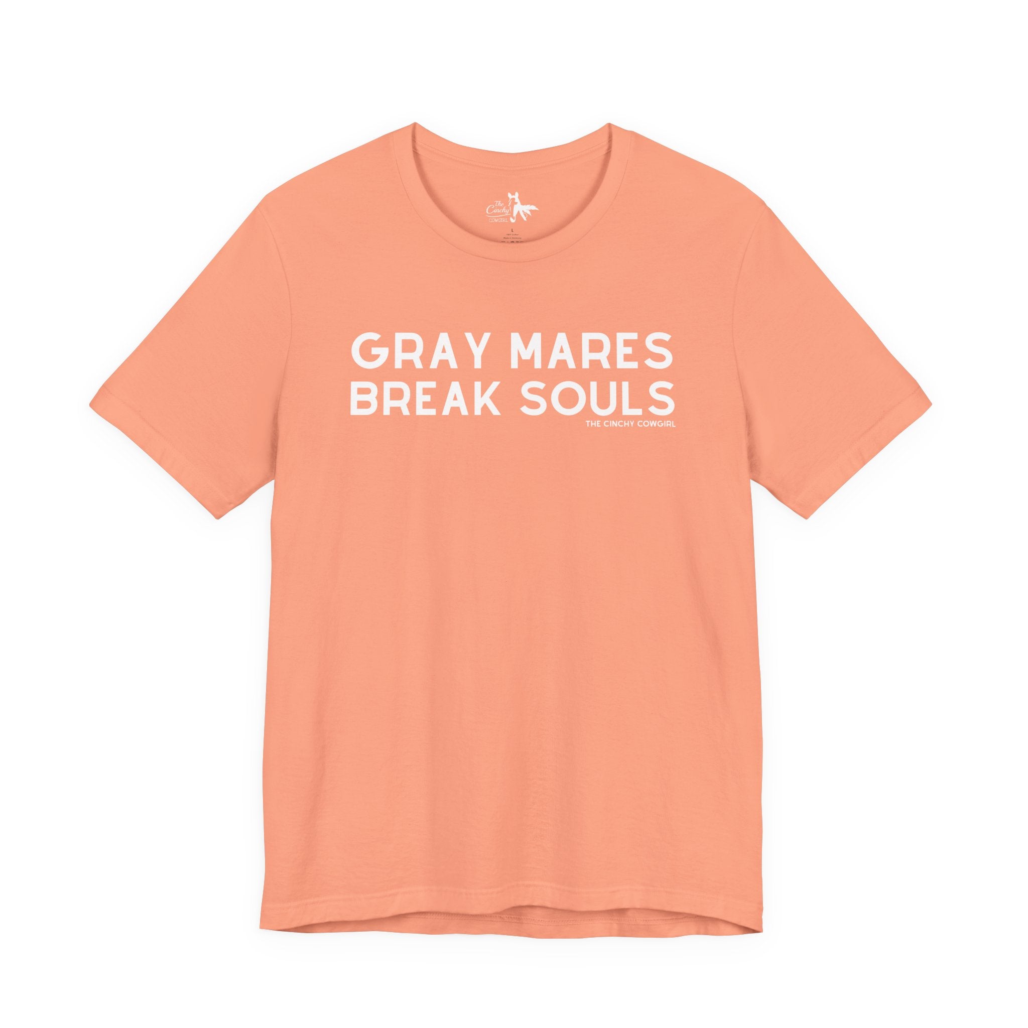 Gray Mares Break Souls Short Sleeve Tee T-Shirt The Cinchy Cowgirl - Print Sunset XS