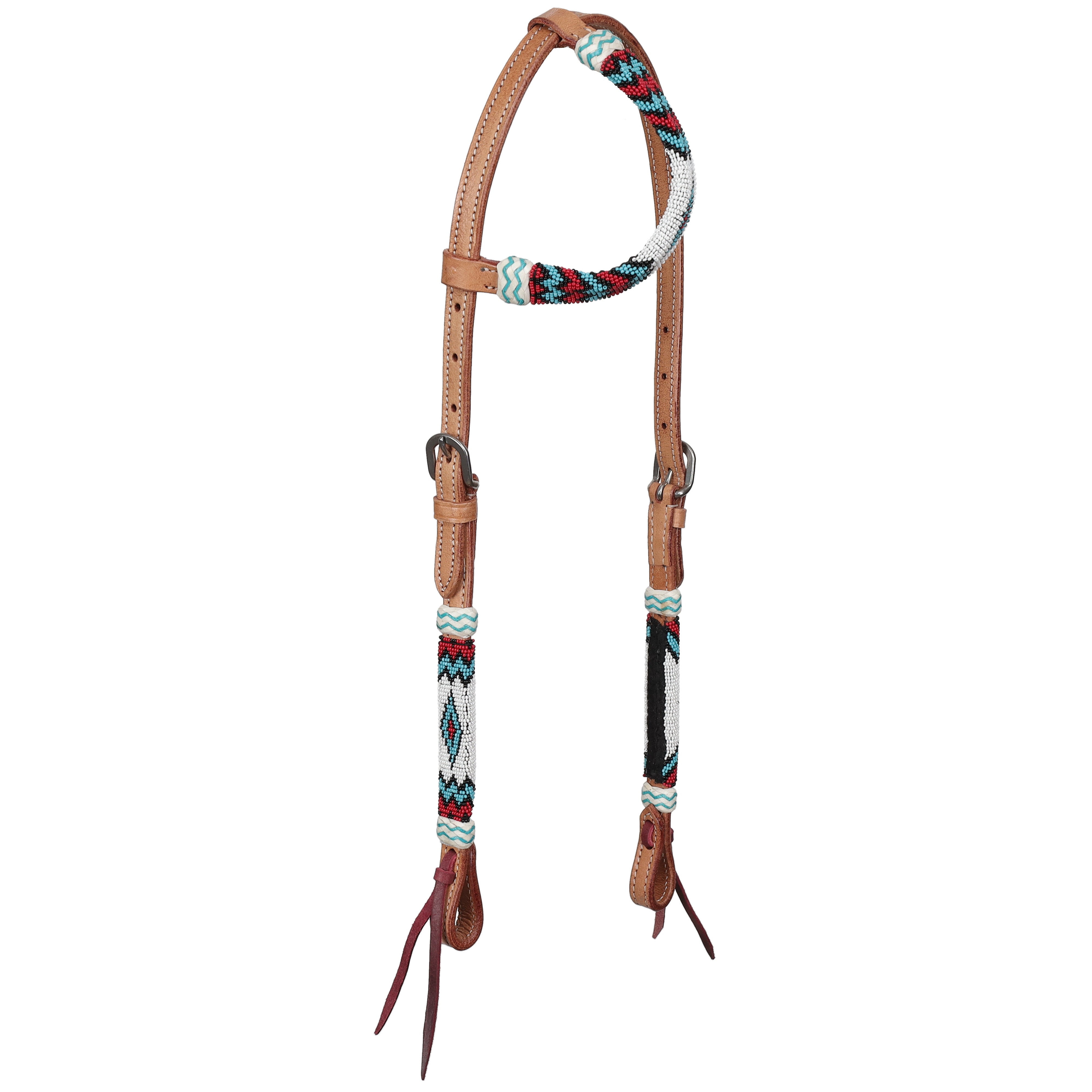 Red Beaded Headstall & Breastcollar Set headstall set Shiloh
