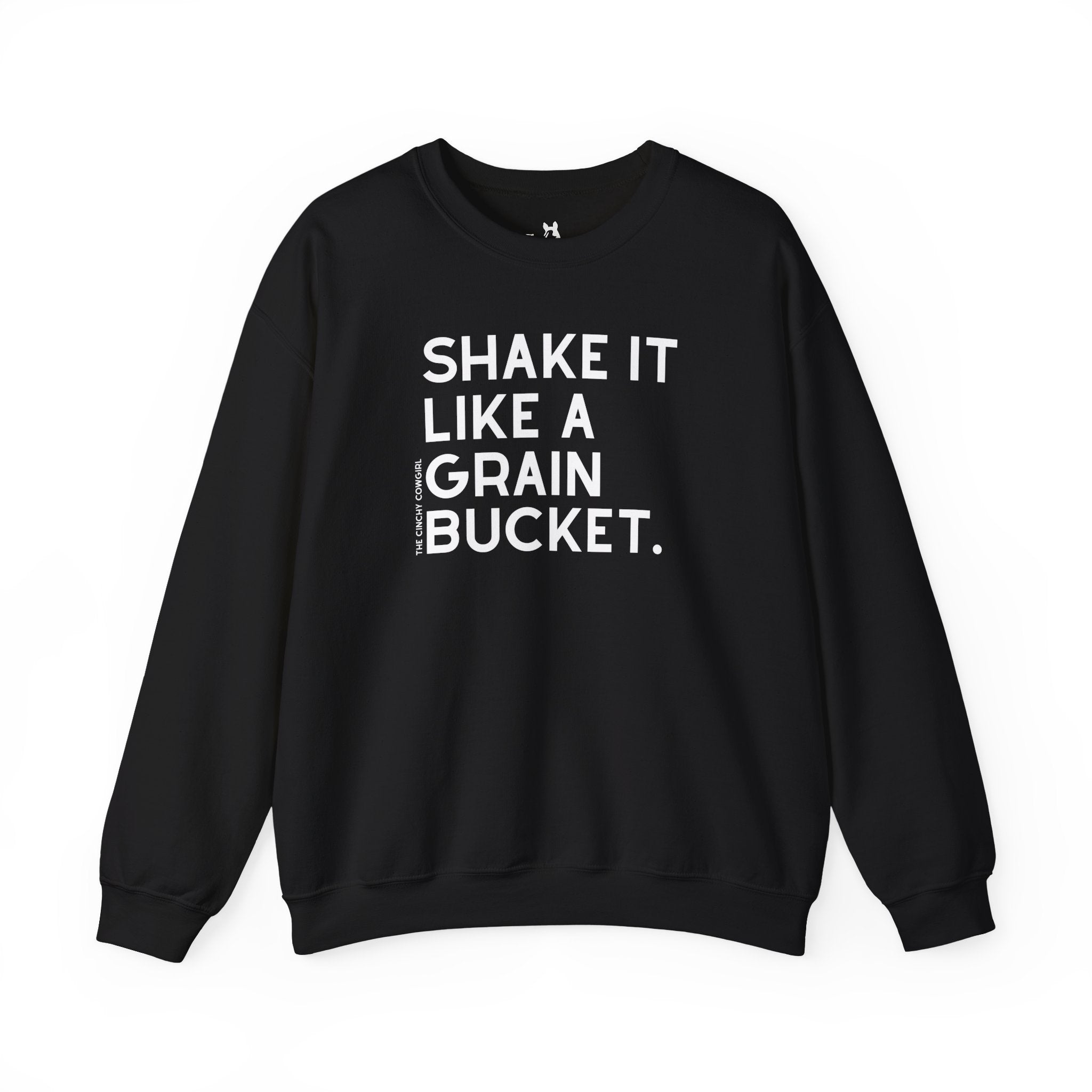 Shake It Like A Grain Bucket Pullover Sweatshirt The Cinchy Cowgirl - Print S Black