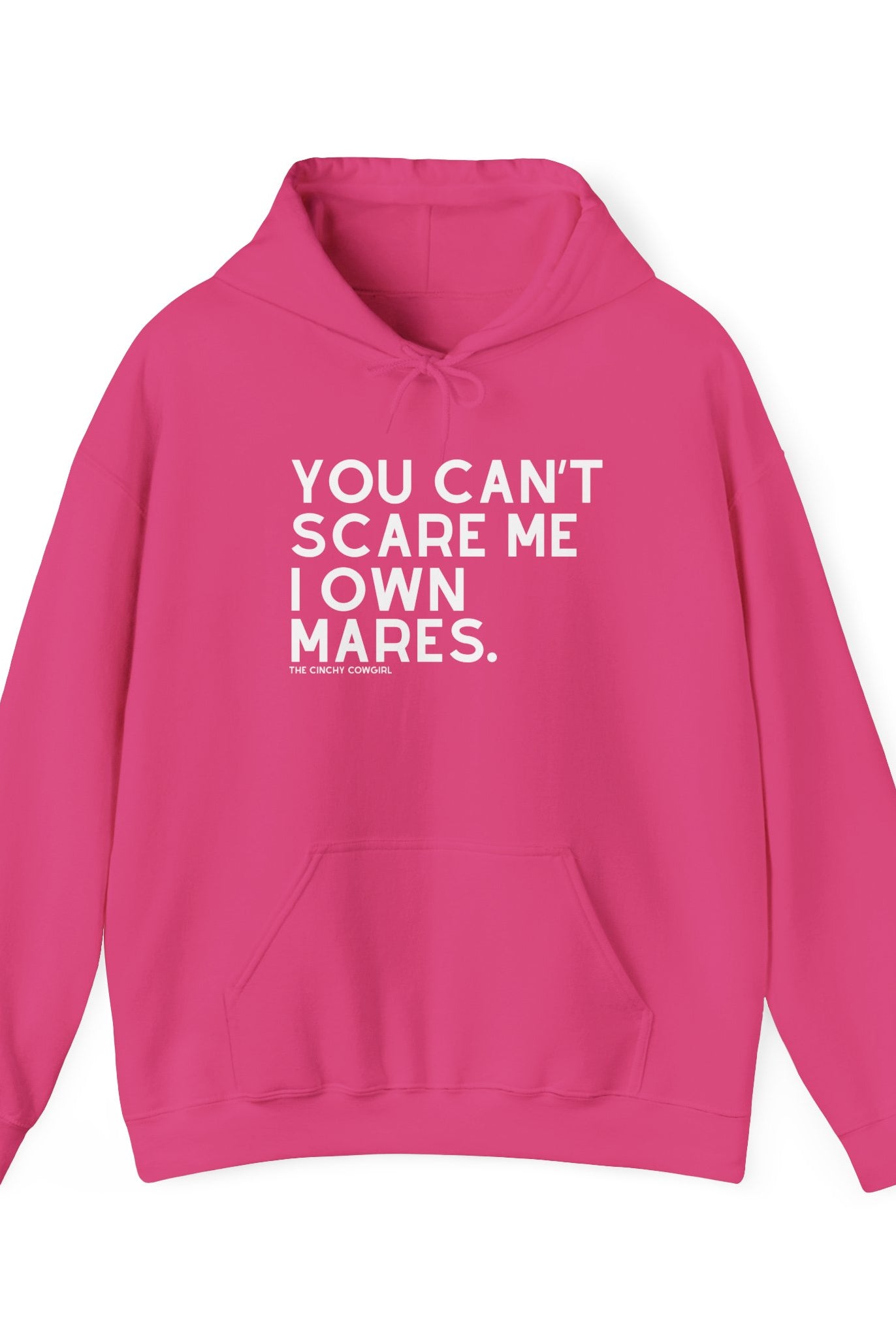 You Can't Scare Me I Own Mares Hoodie Hoodie The Cinchy Cowgirl - Print Heliconia S