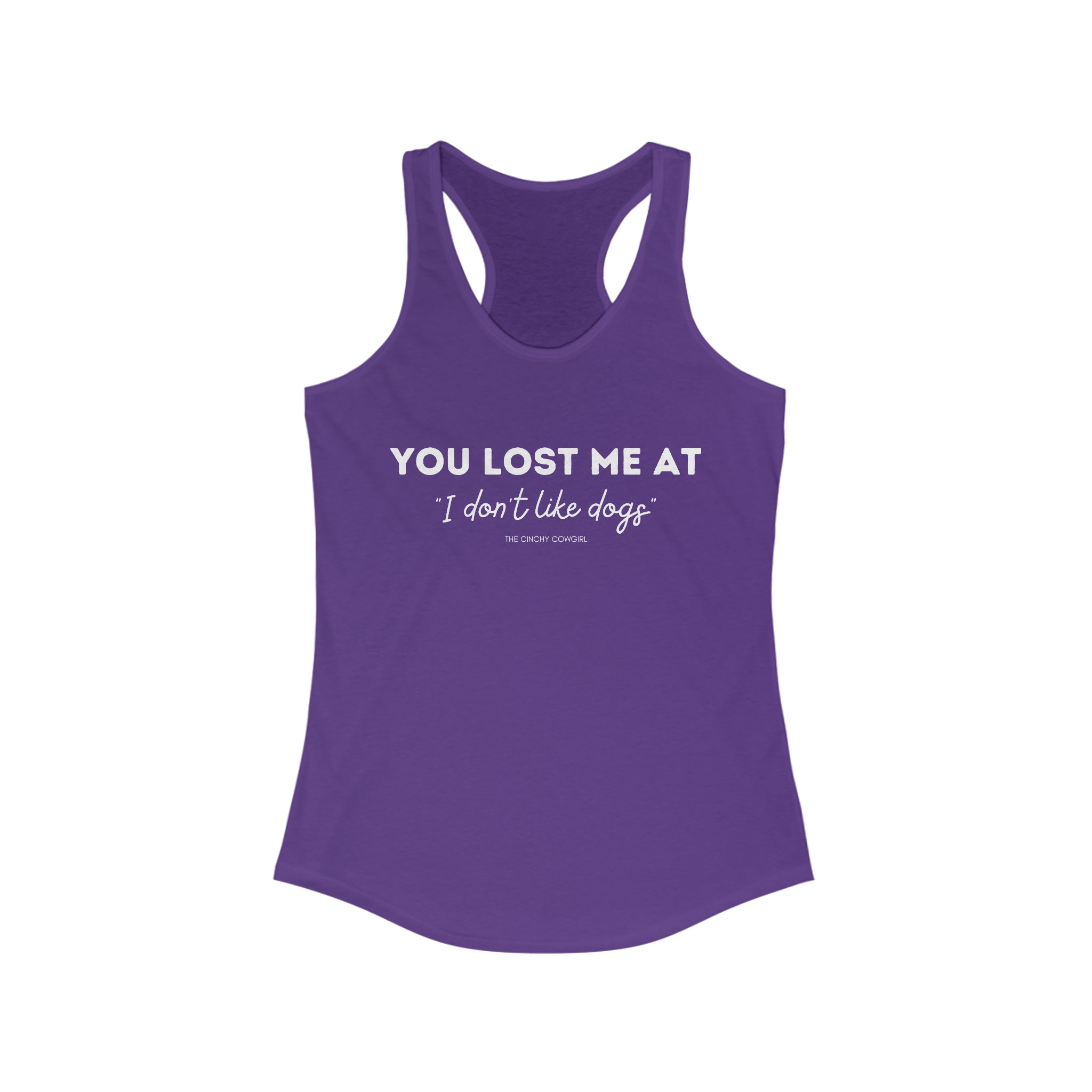 You Lost Me Racerback Tank tcc graphic tee Printify XS Solid Purple Rush