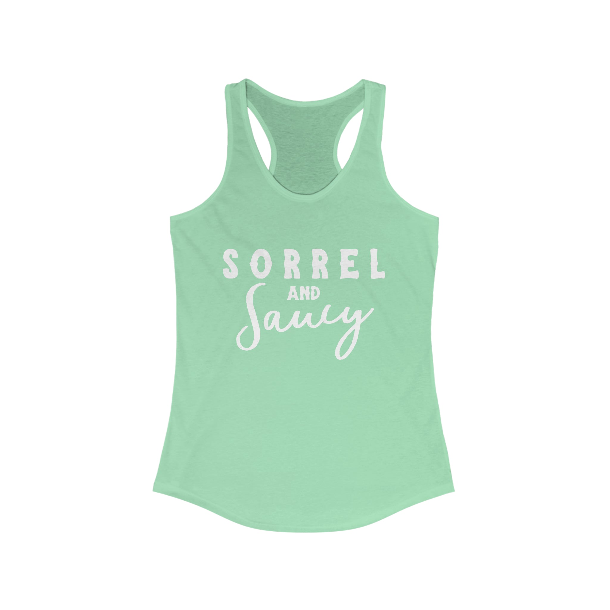 Sorrel & Saucy Racerback Tank Horse Color Shirts Printify