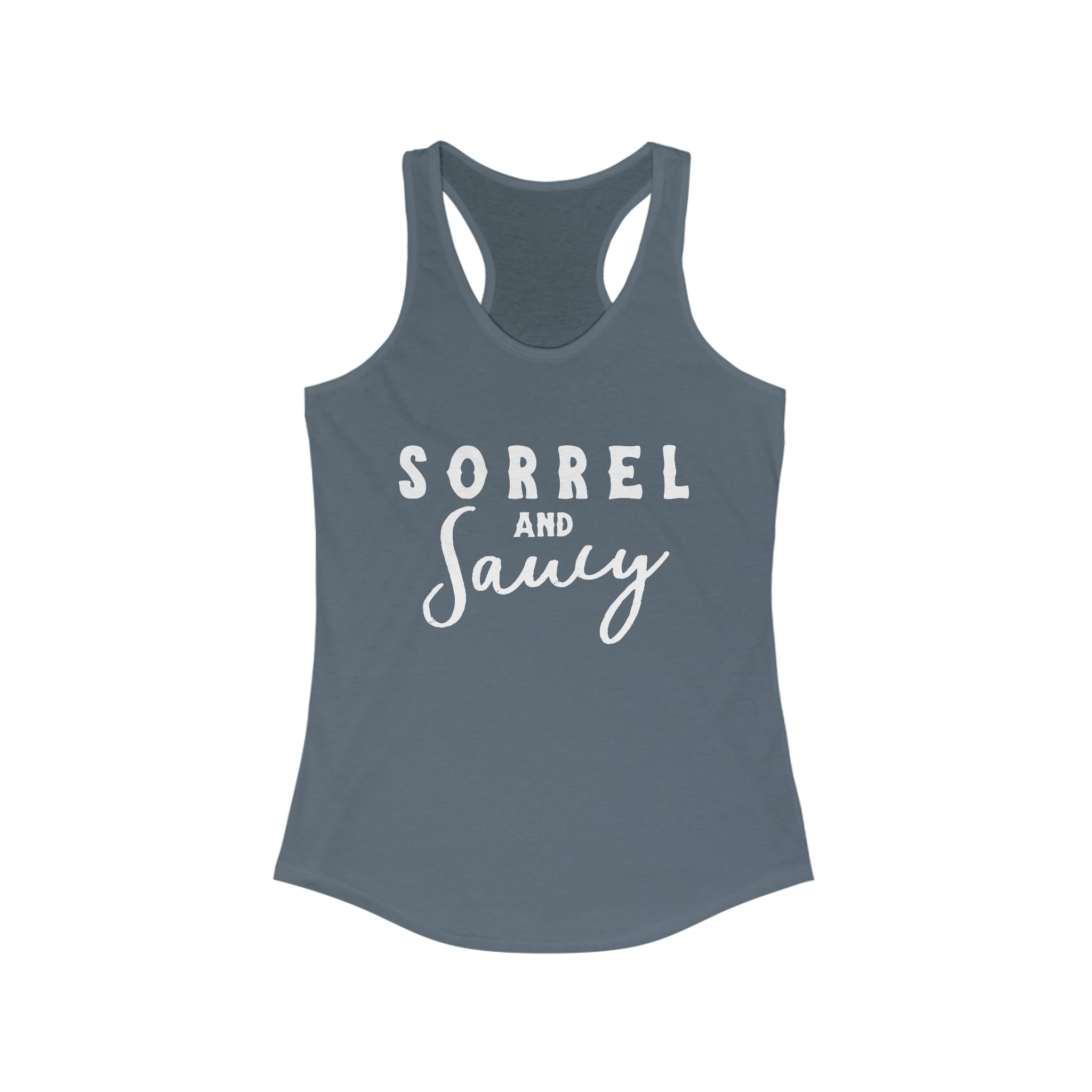 Sorrel & Saucy Racerback Tank Horse Color Shirts Printify