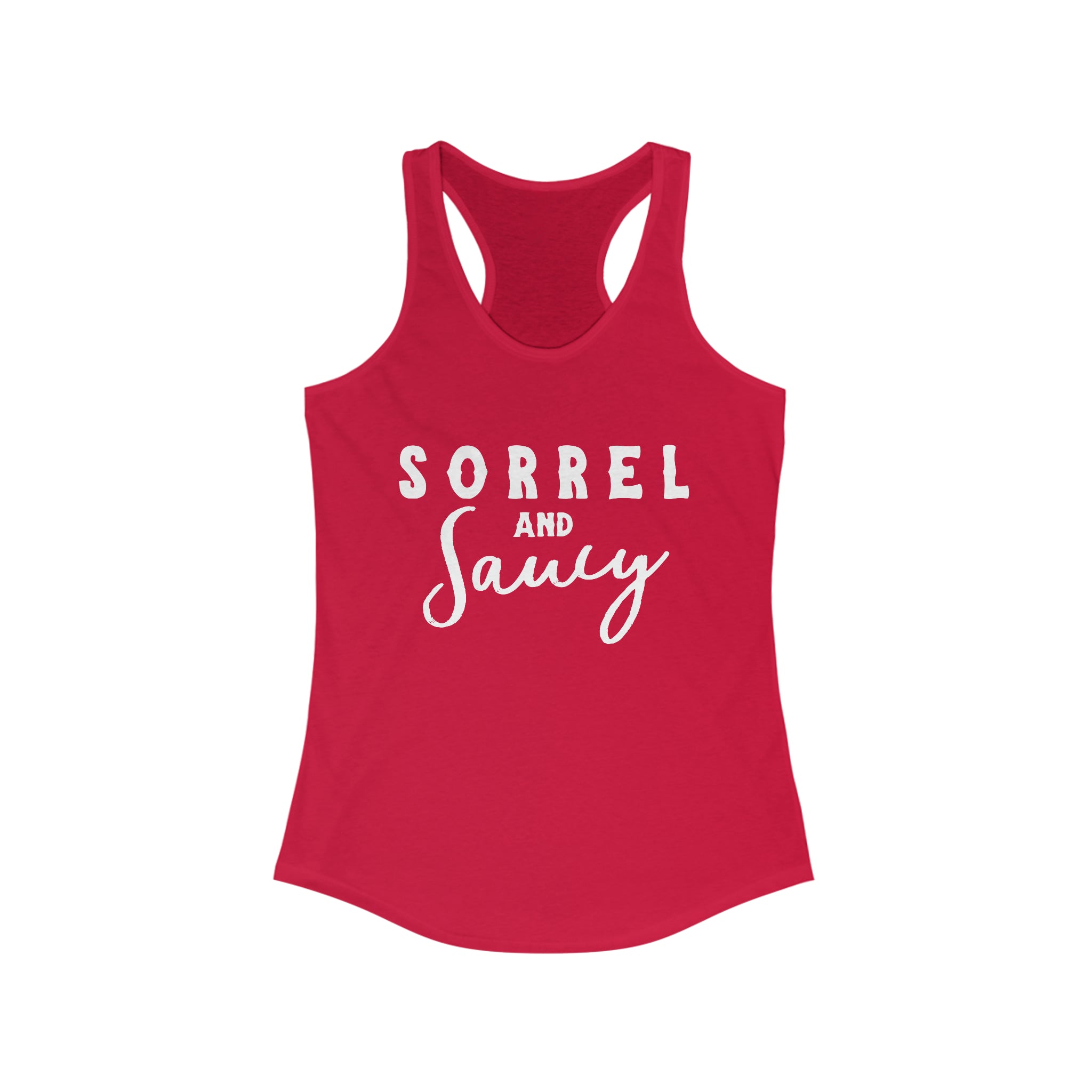 Sorrel & Saucy Racerback Tank Horse Color Shirts Printify