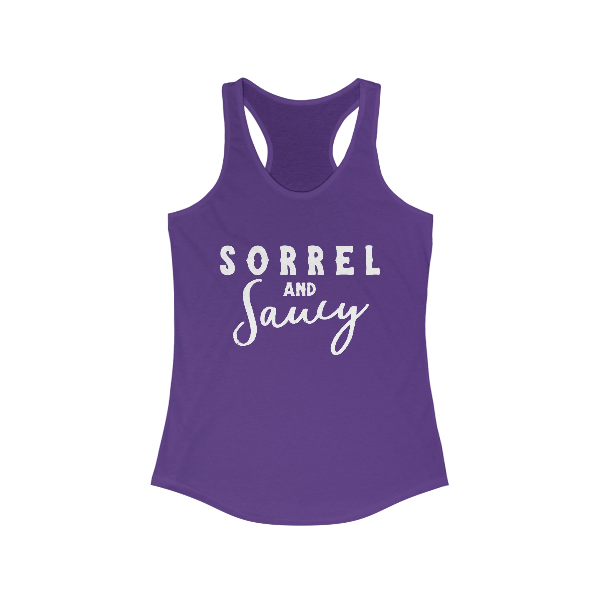 Sorrel & Saucy Racerback Tank Horse Color Shirts Printify