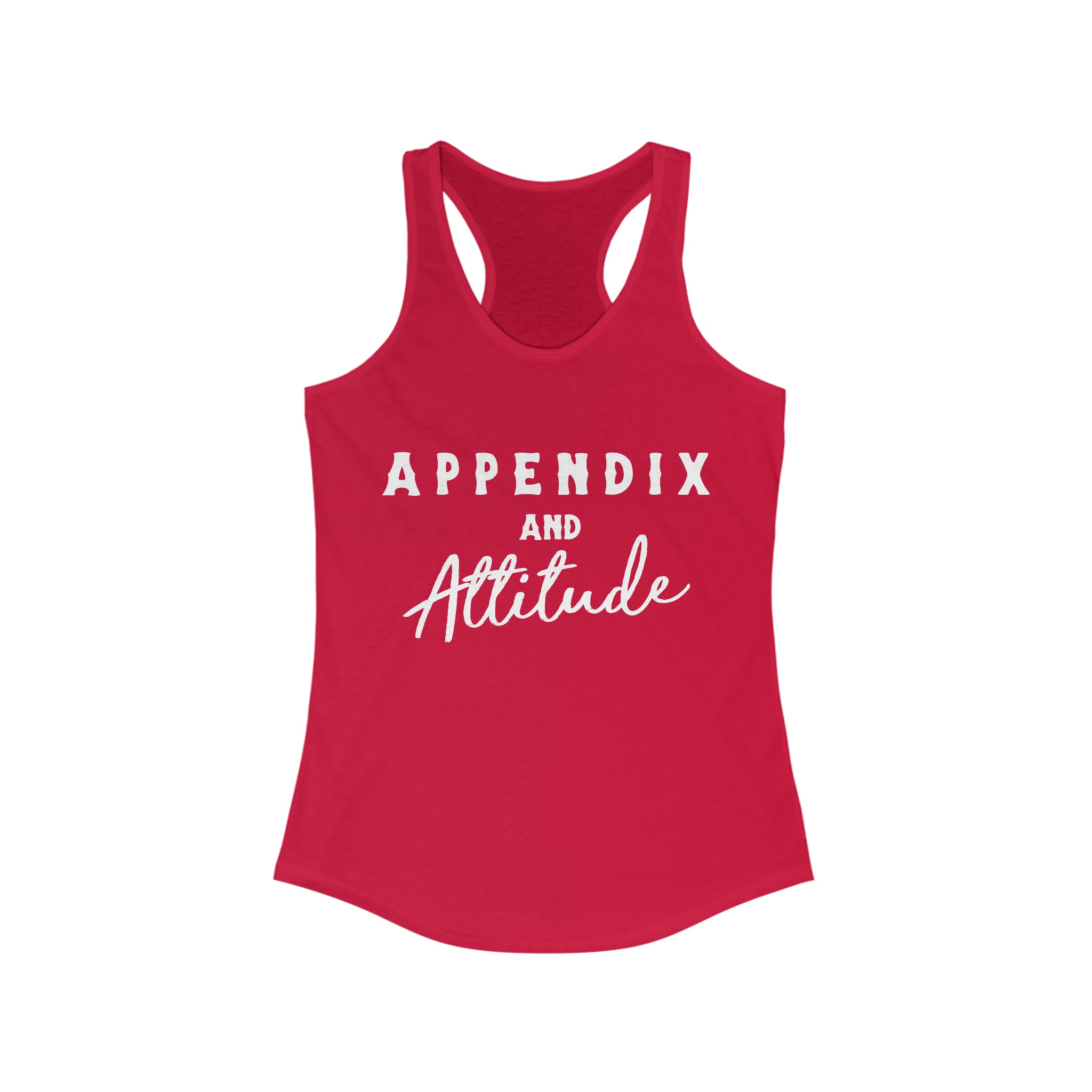 Appendix & Attitude Racerback Tank Horse Color Shirts Printify XS Solid Red