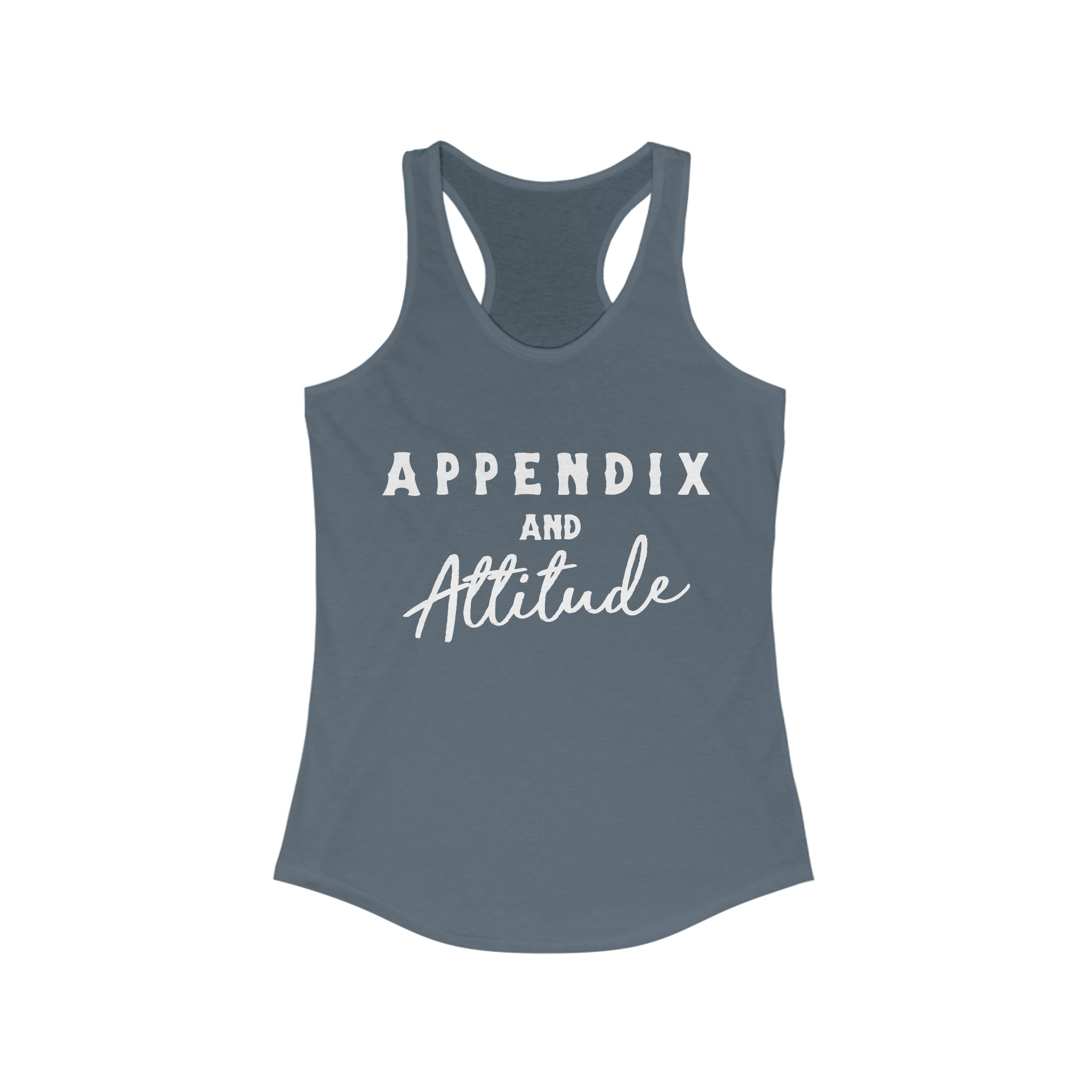 Appendix & Attitude Racerback Tank Horse Color Shirts Printify XS Solid Indigo