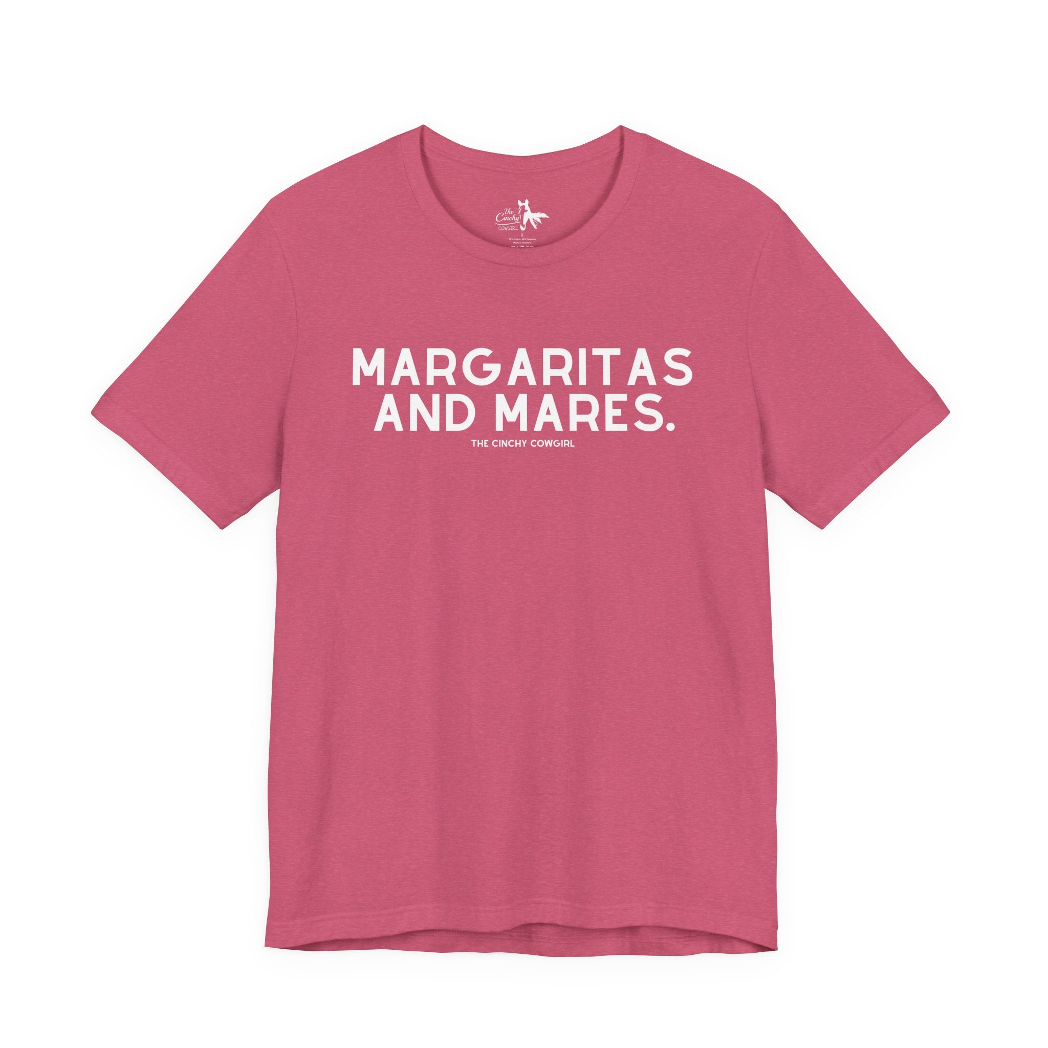 Margaritas & Mares Short Sleeve Tee T-Shirt The Cinchy Cowgirl - Print Heather Raspberry XS