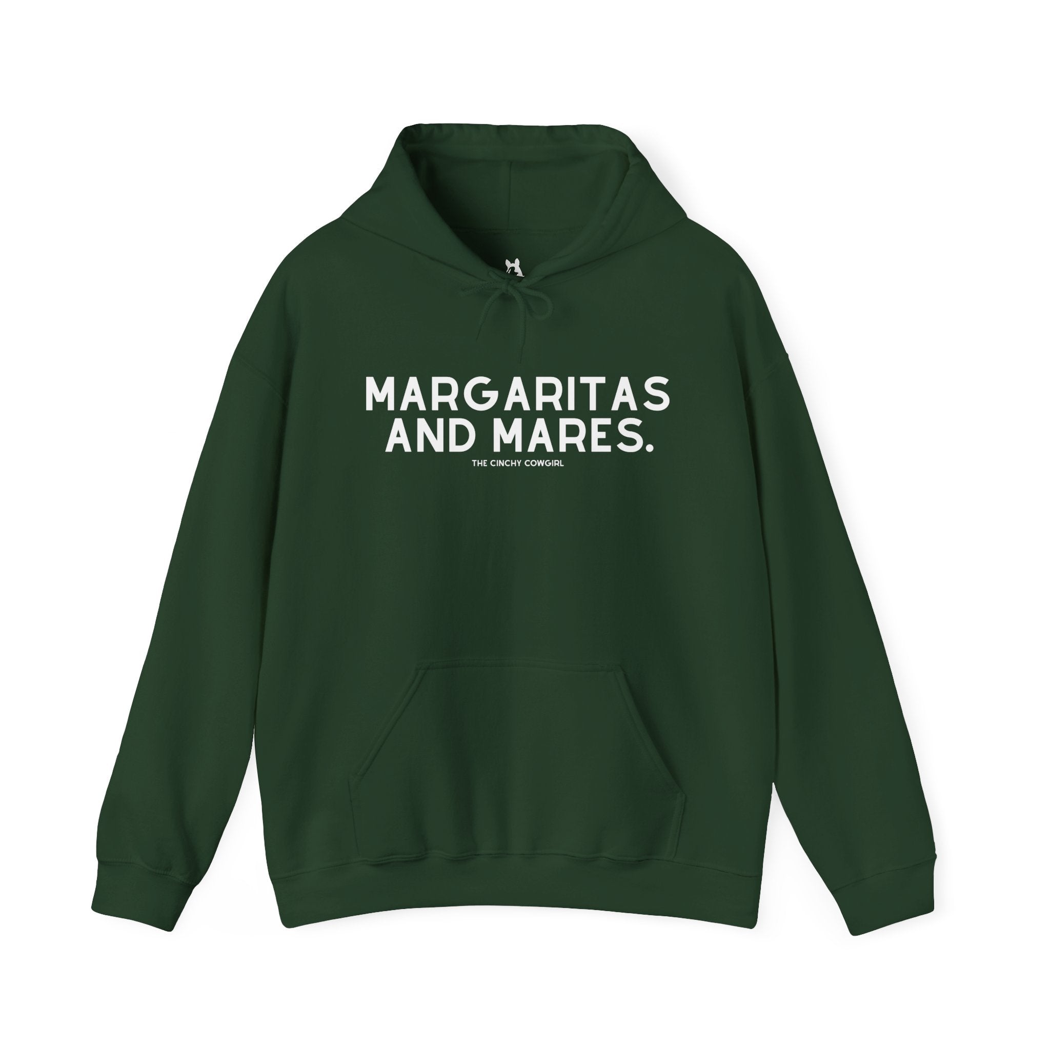 Margaritas And Mares Hoodie Hoodie The Cinchy Cowgirl - Print Forest Green S