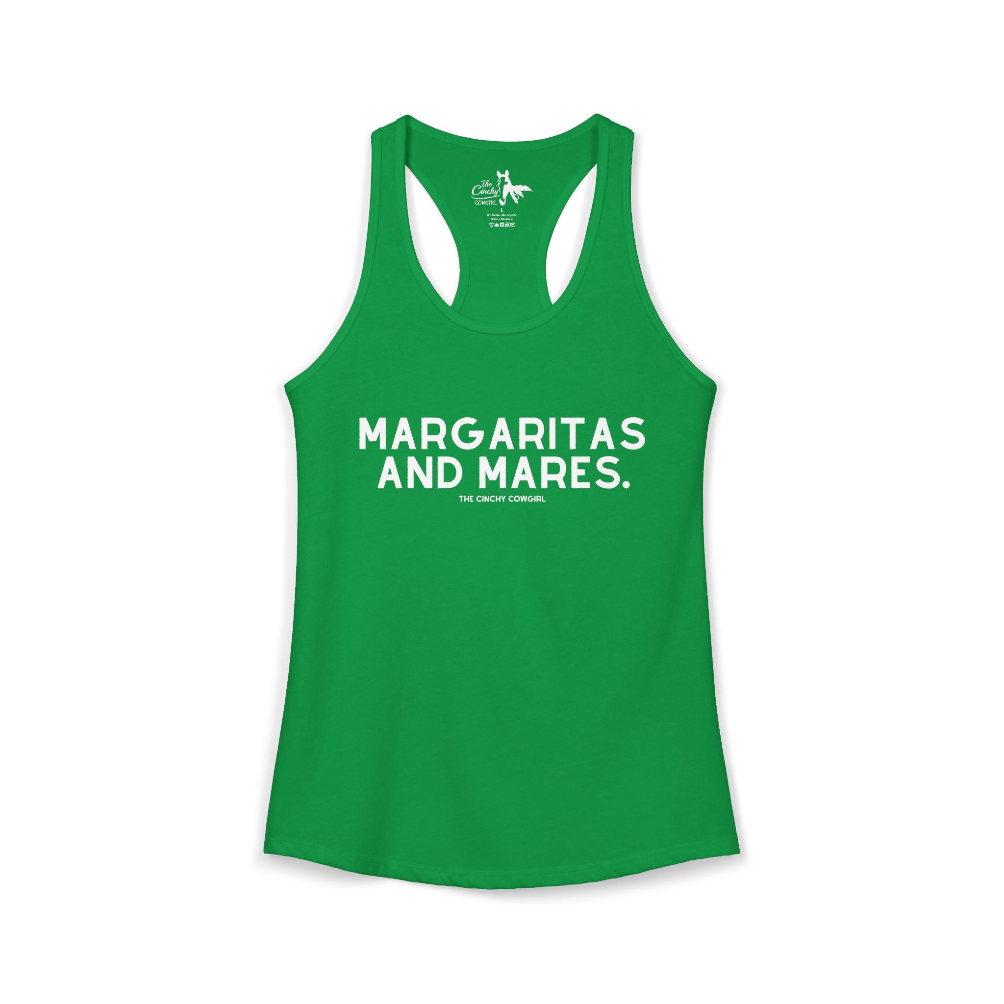 Margaritas & Mares Tank Top Tank Top The Cinchy Cowgirl - Print XS Solid Kelly Green