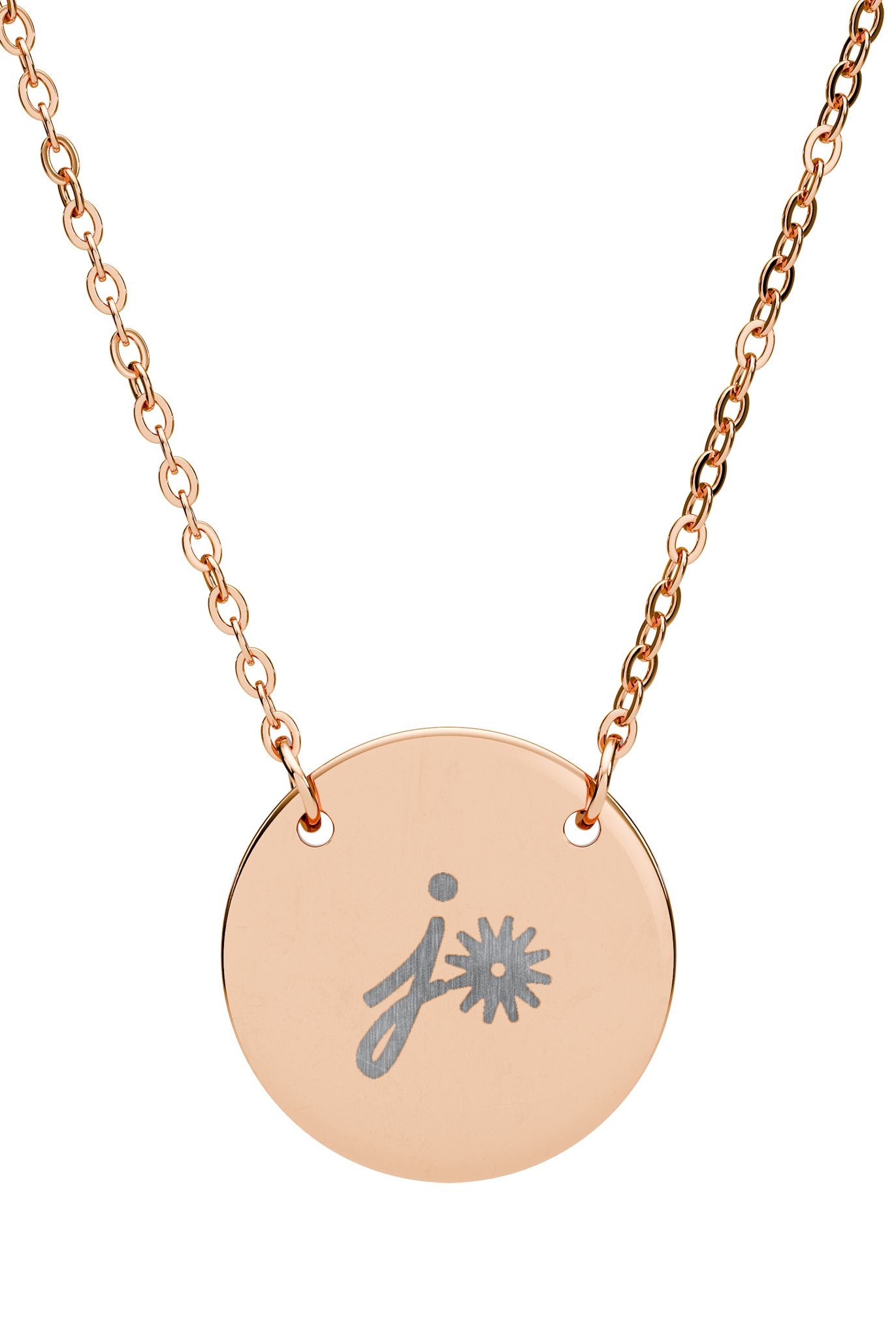 Personalized Cattle Brand Necklace Personalized Necklace The Cinchy Cowgirl - Print One Size 18K Rose Gold PVD coating