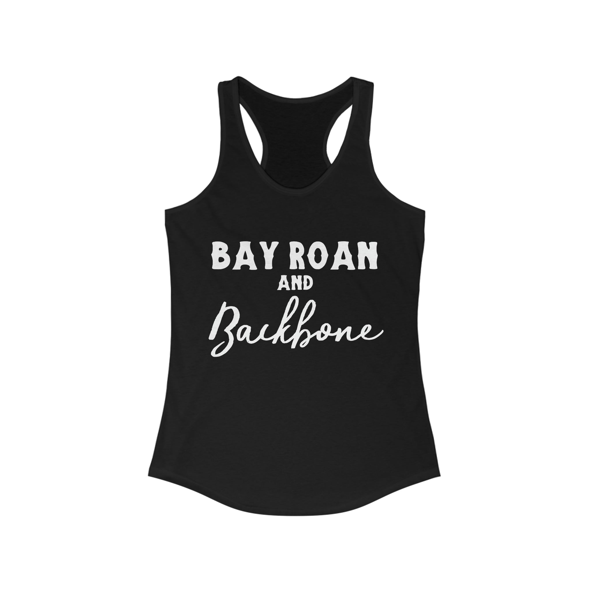Bay Roan & Backbone Racerback Tank Horse Color Shirts Printify XS Solid Black