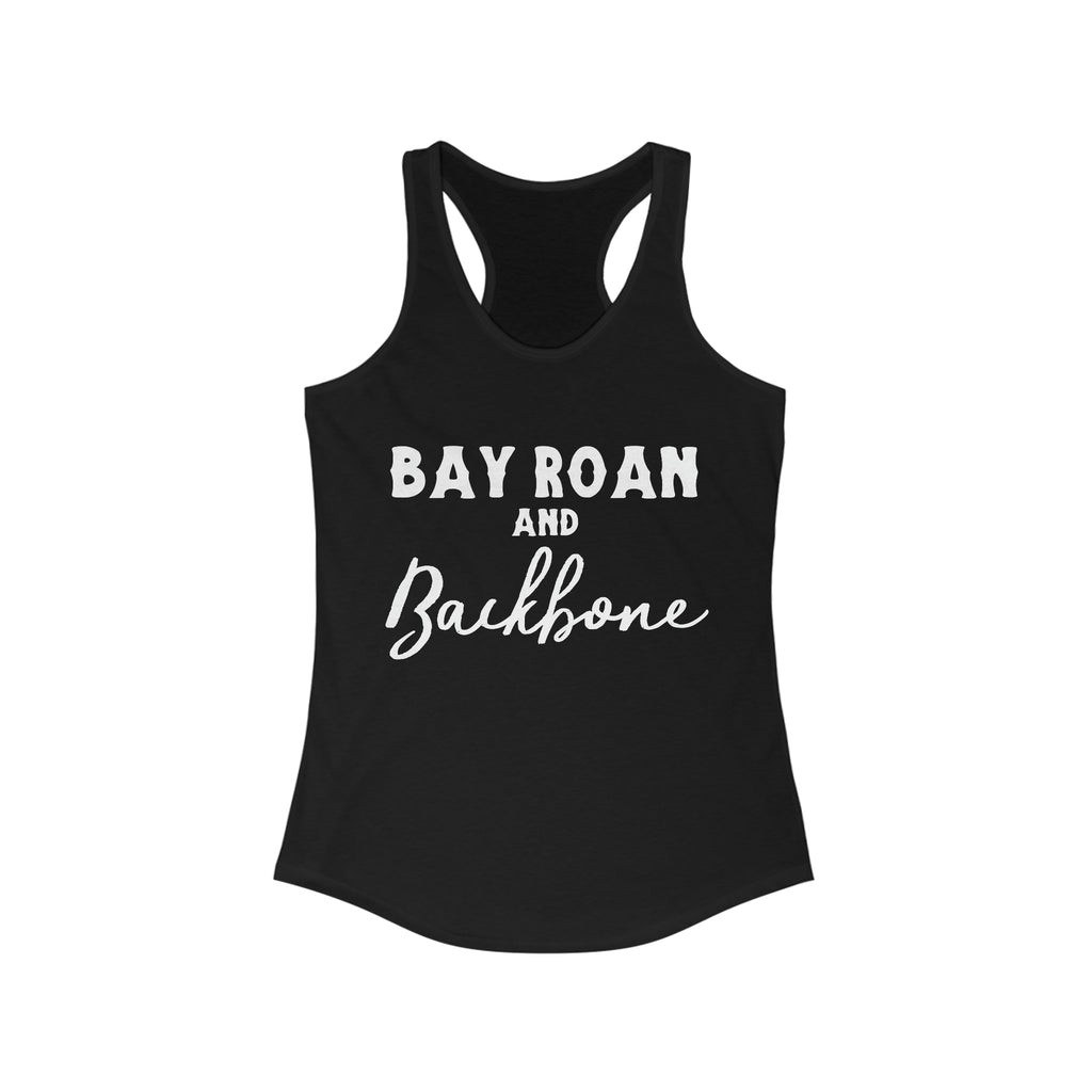 Bay Roan & Backbone Racerback Tank Horse Color Shirts Printify XS Solid Black 