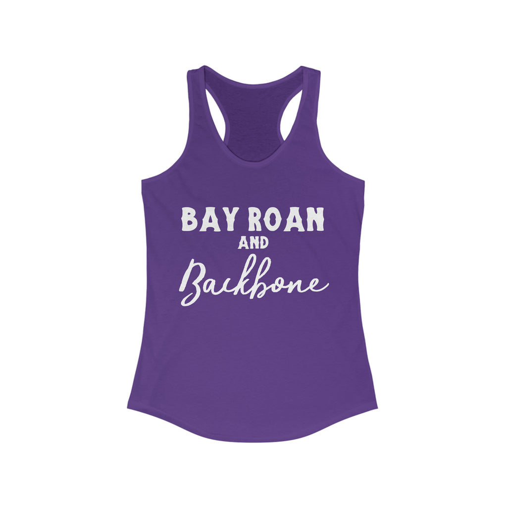 Bay Roan & Backbone Racerback Tank Horse Color Shirts Printify XS Solid Purple Rush 