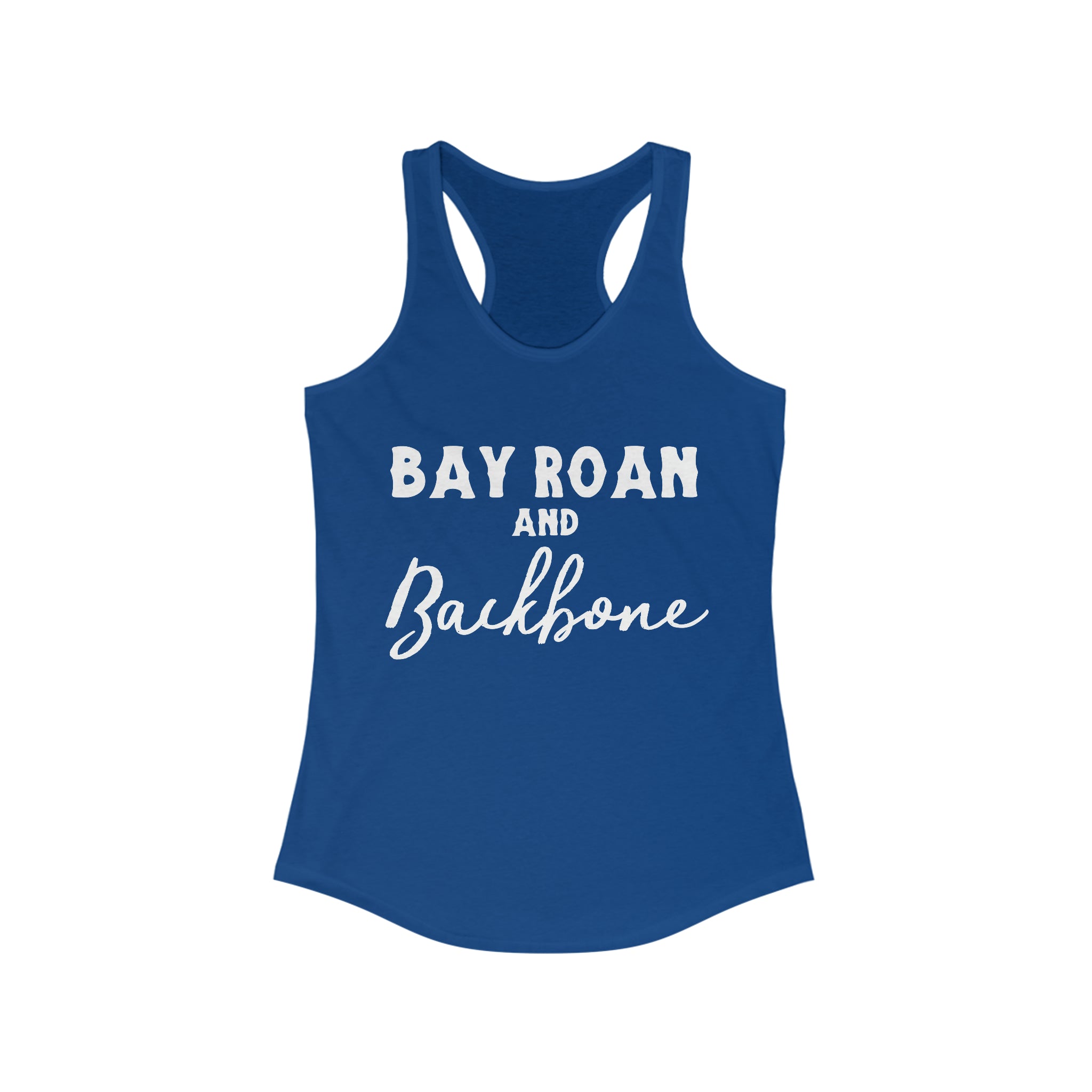 Bay Roan & Backbone Racerback Tank Horse Color Shirts Printify XS Solid Royal