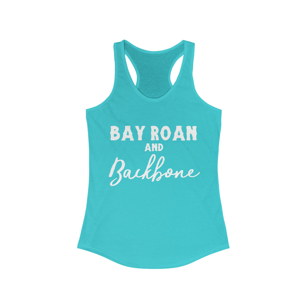 Bay Roan & Backbone Racerback Tank Horse Color Shirts Printify XS Solid Tahiti Blue 