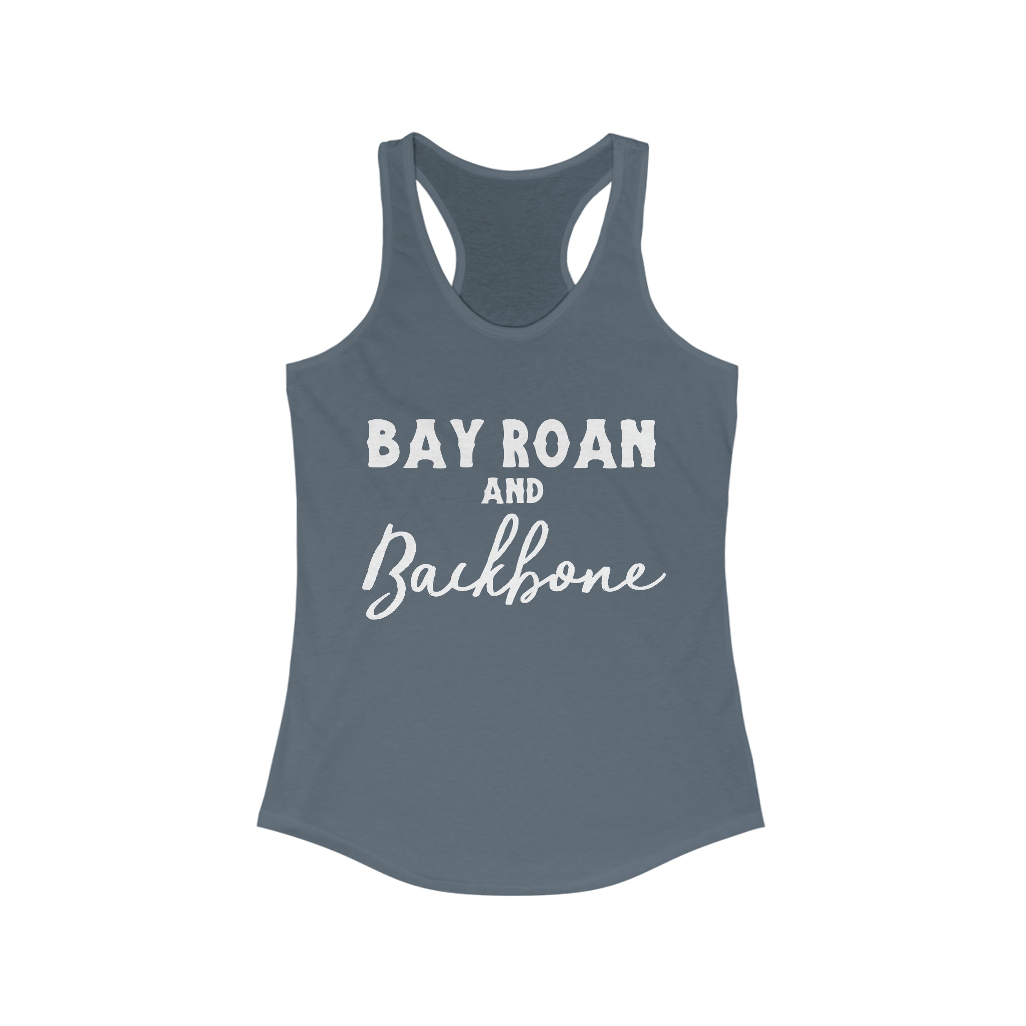 Bay Roan & Backbone Racerback Tank Horse Color Shirts Printify XS Solid Indigo