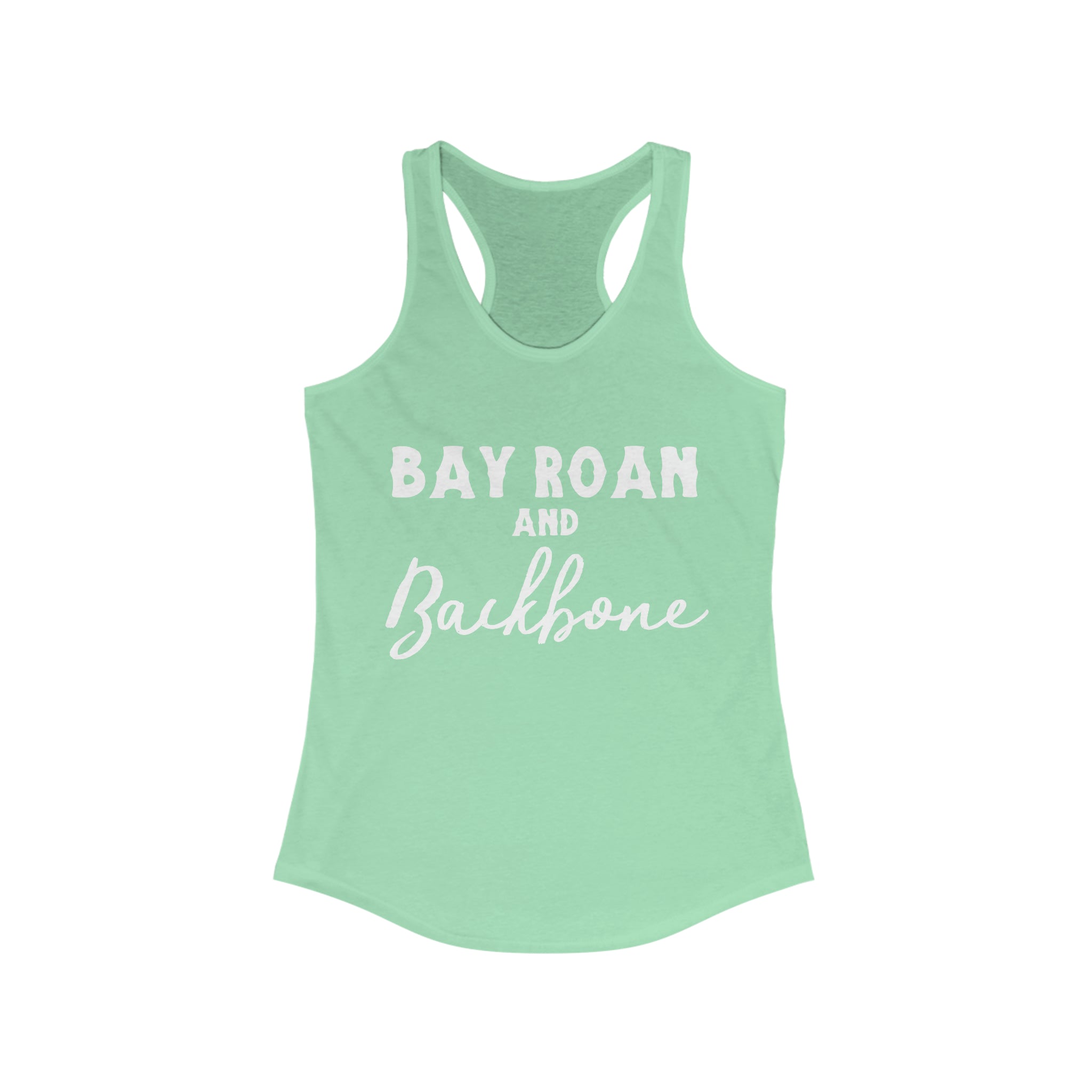 Bay Roan & Backbone Racerback Tank Horse Color Shirts Printify XS Solid Mint