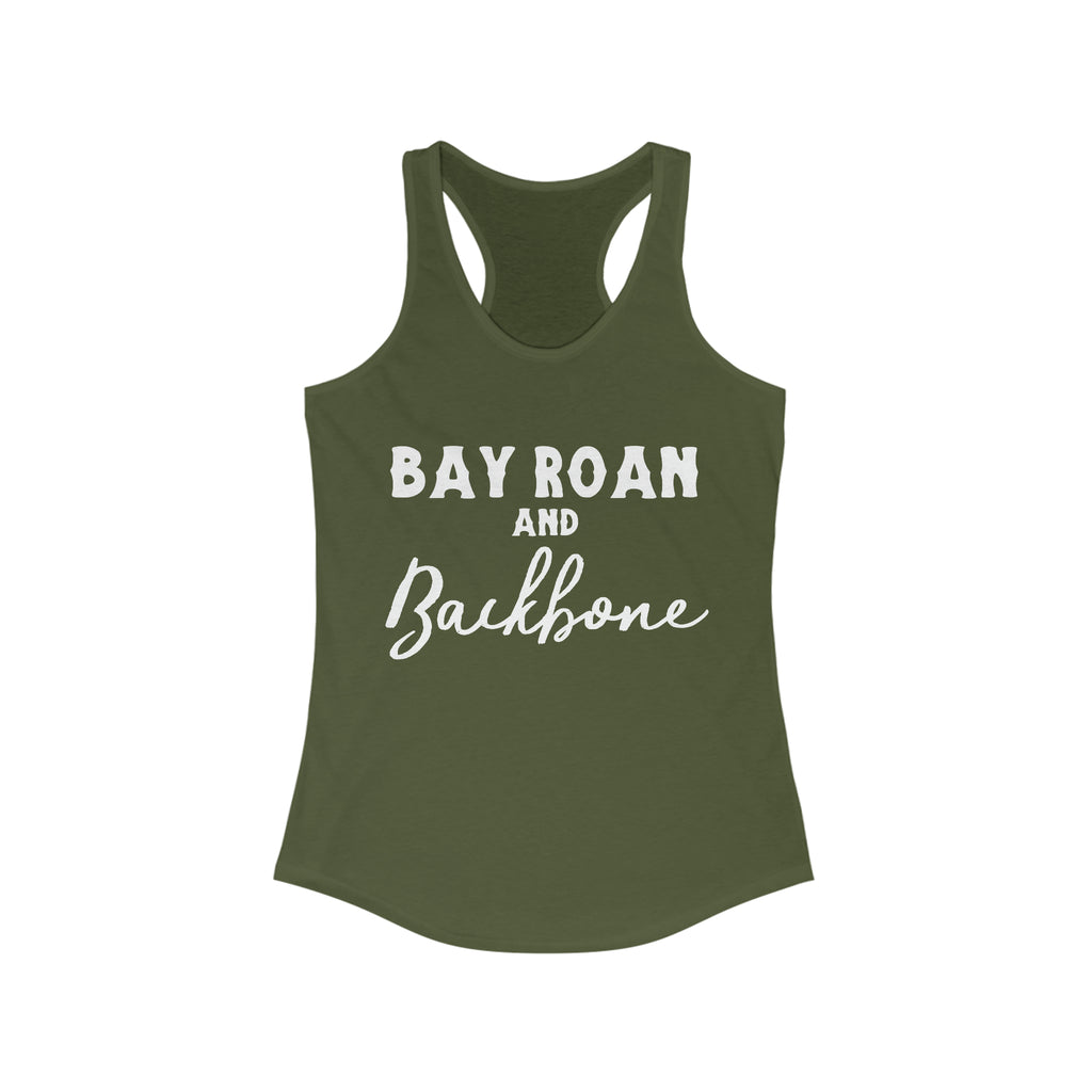 Bay Roan & Backbone Racerback Tank Horse Color Shirts Printify XS Solid Military Green 