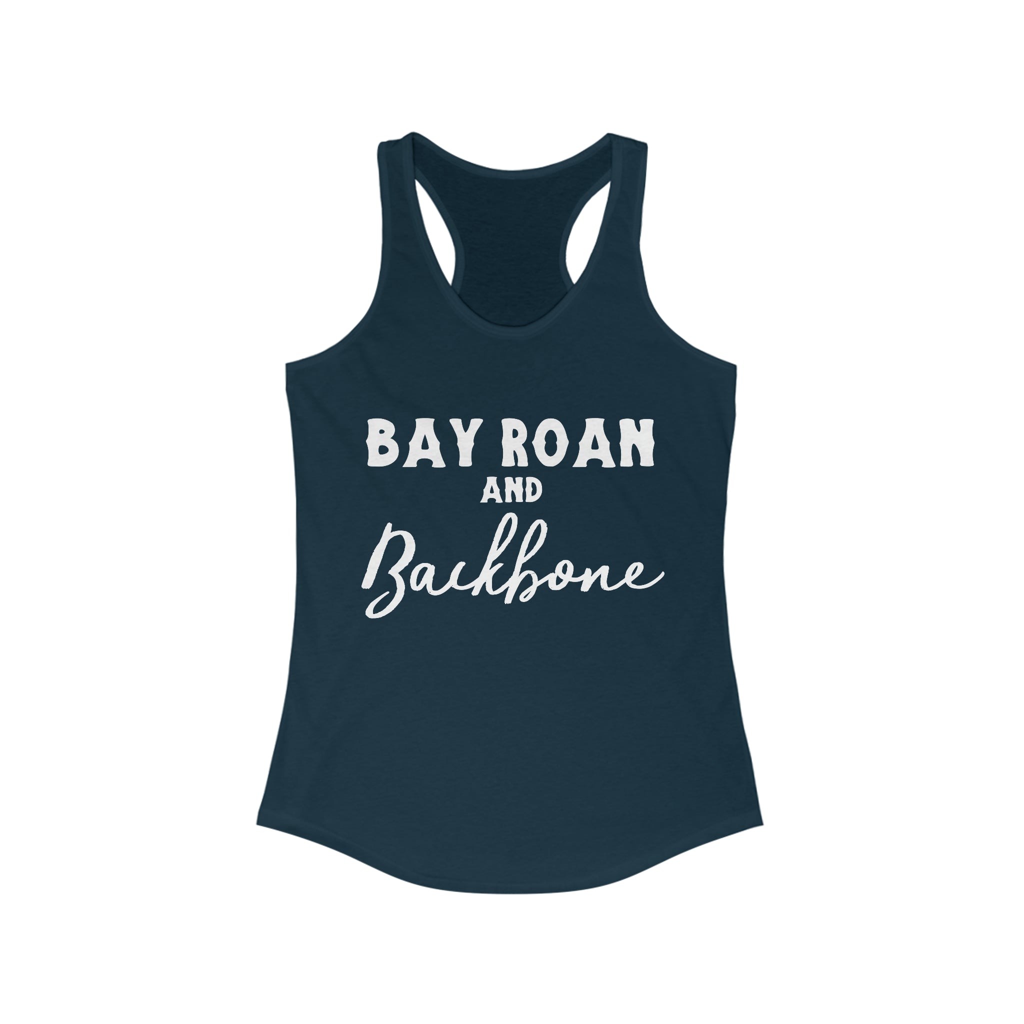 Bay Roan & Backbone Racerback Tank Horse Color Shirts Printify XS Solid Midnight Navy