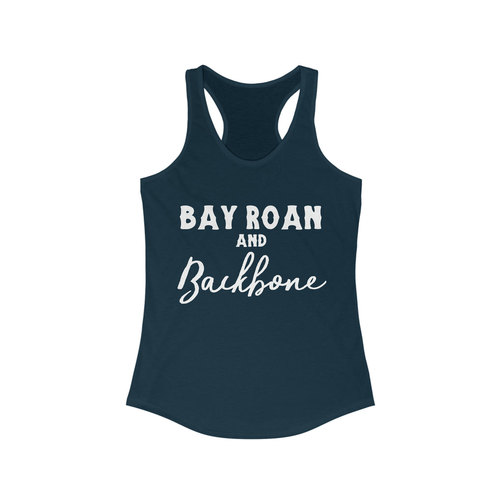 Bay Roan & Backbone Racerback Tank Horse Color Shirts Printify XS Solid Midnight Navy 