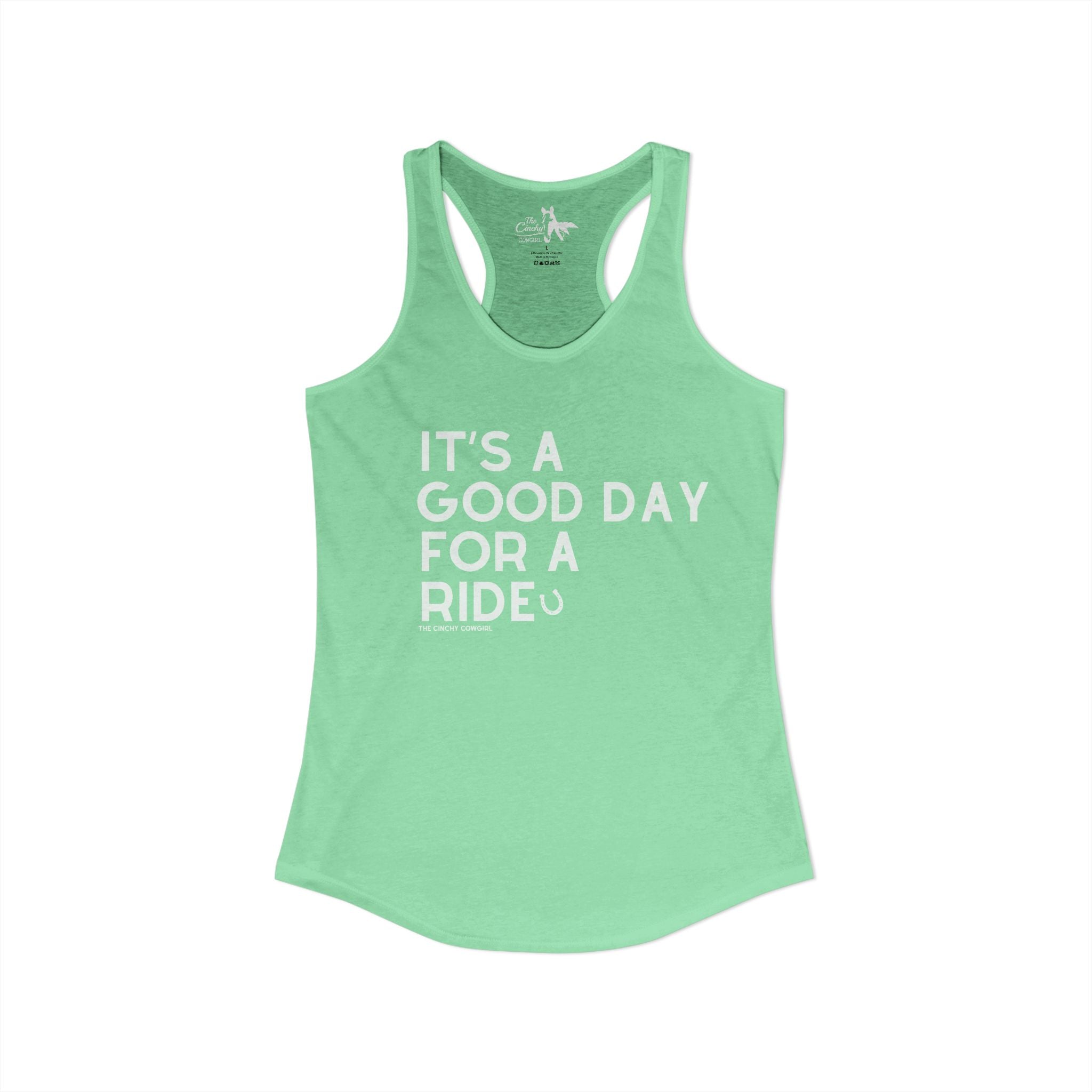 It's A Good Day For a Ride Tank Top Tank Top The Cinchy Cowgirl - Print XS Solid Mint