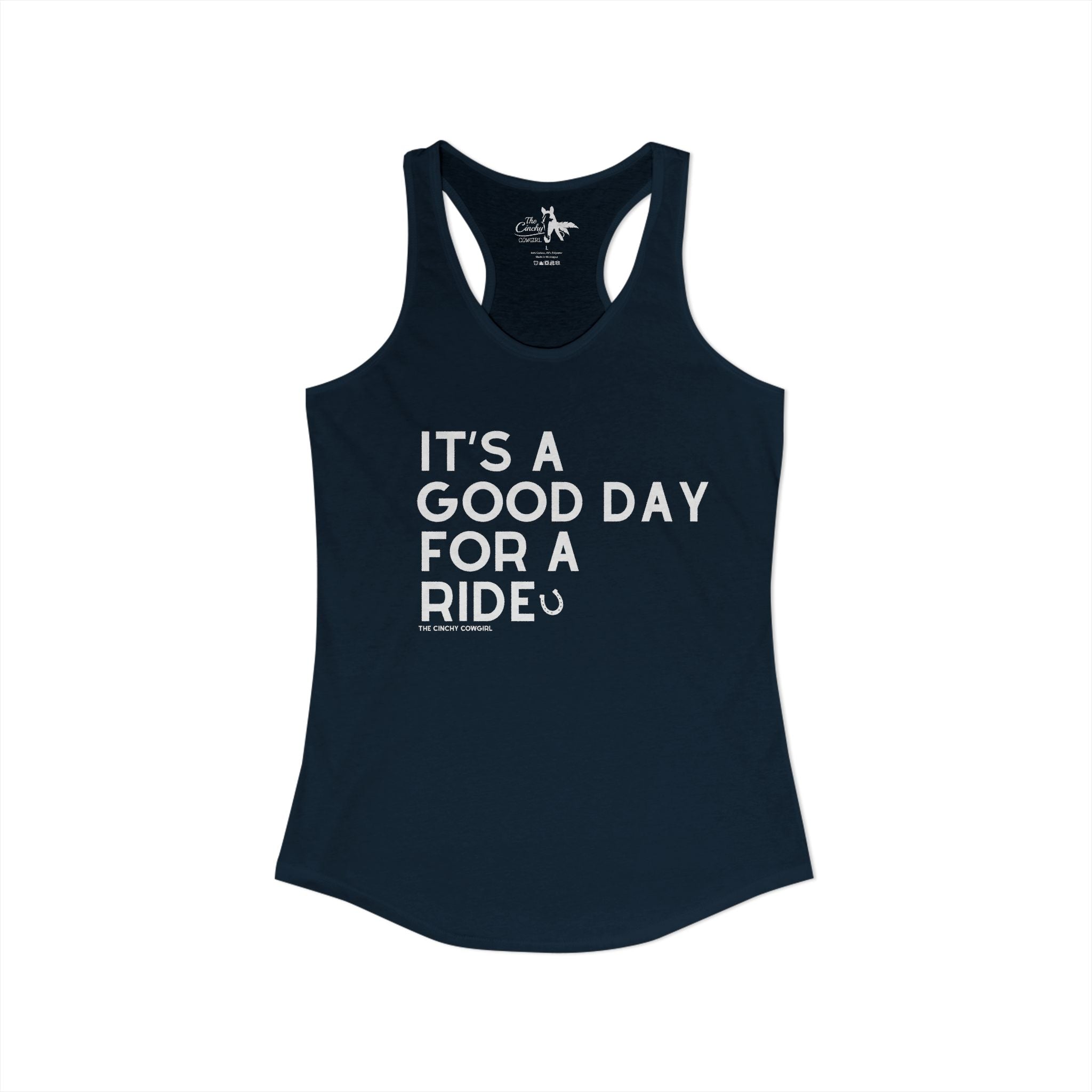 It's A Good Day For a Ride Tank Top Tank Top The Cinchy Cowgirl - Print XS Solid Midnight Navy