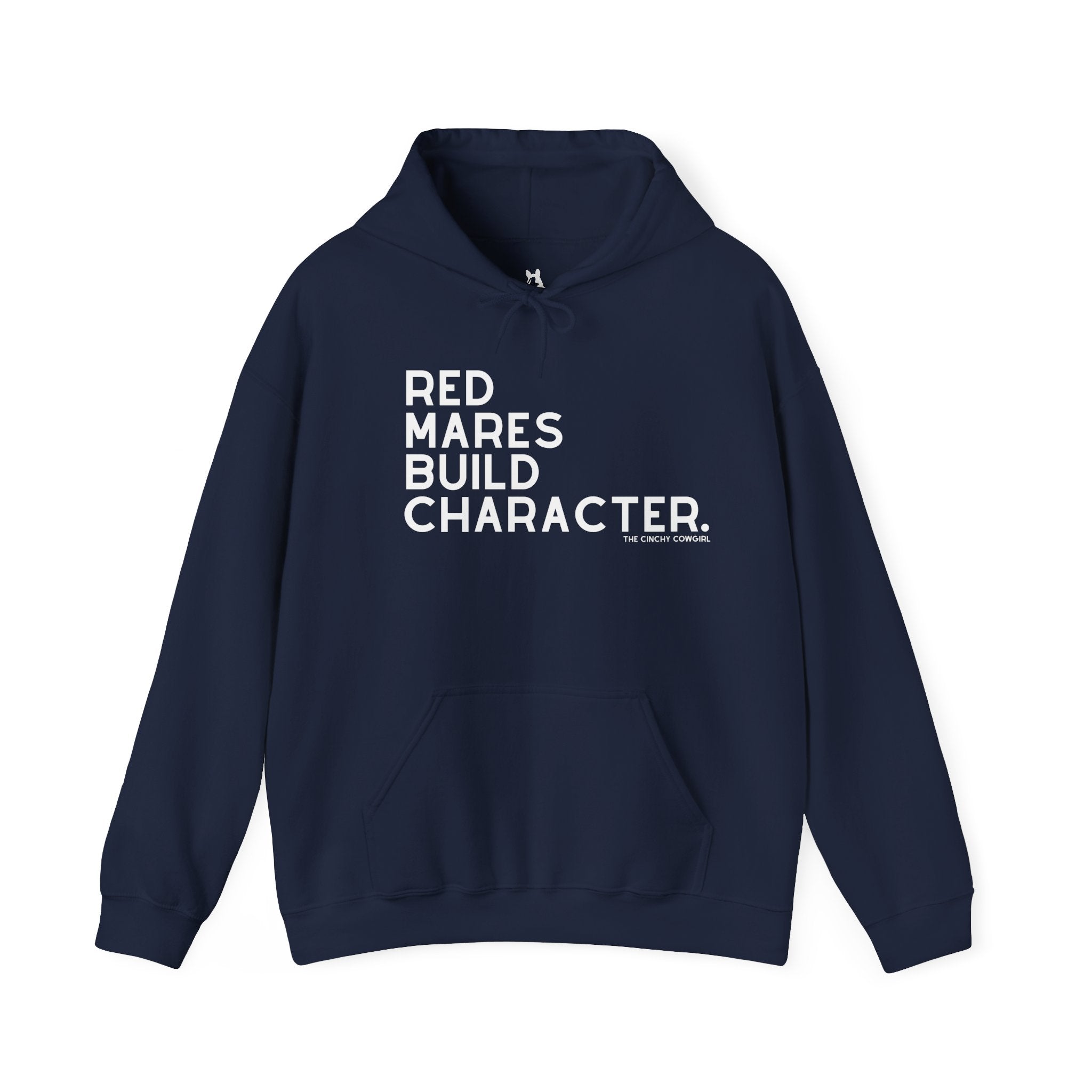 Red Mares Build Character Hoodie Hoodie The Cinchy Cowgirl - Print Navy S