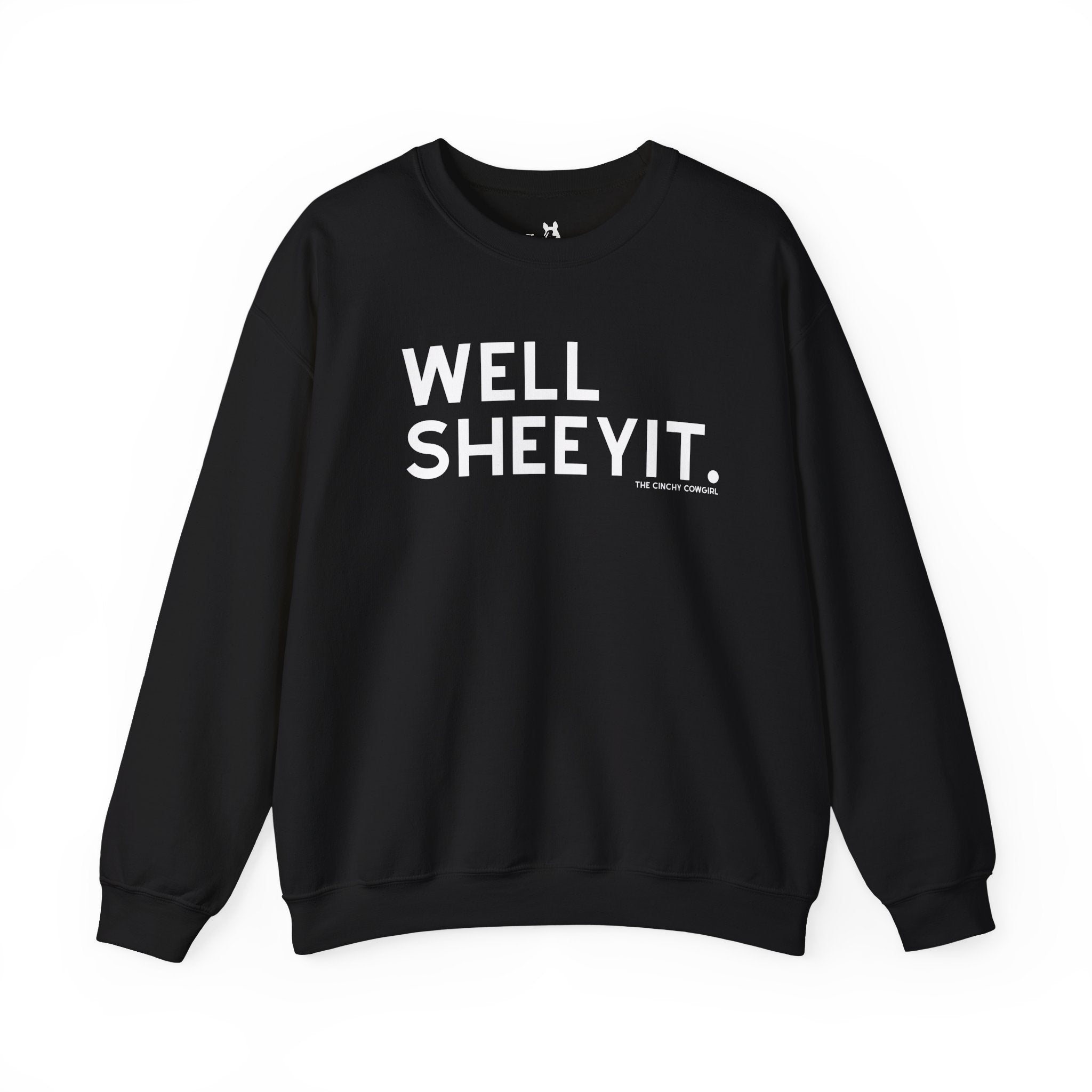 Well Sheeyit Fleece Pullover Sweatshirt The Cinchy Cowgirl - Print S Black