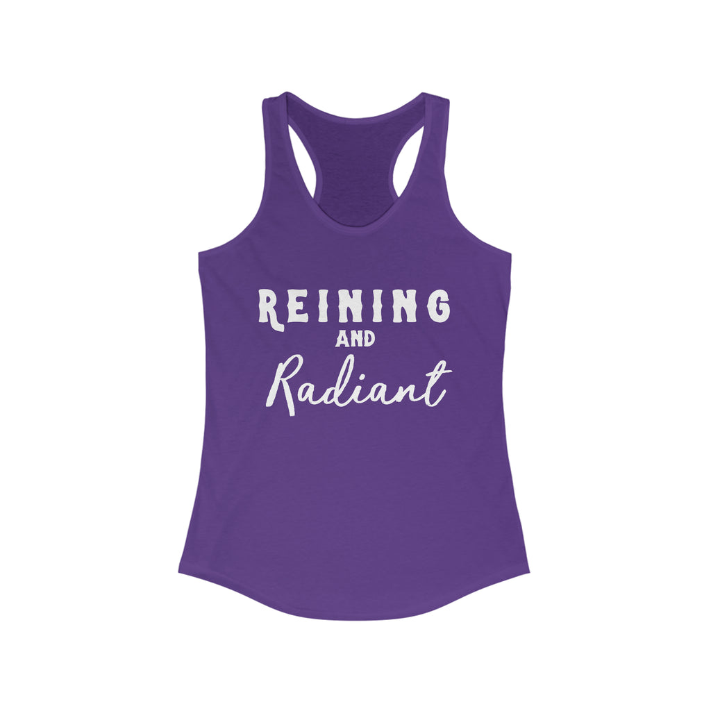 Reining & Radiant Racerback Tank Horse Riding Discipline Tee Printify XS Solid Purple Rush 