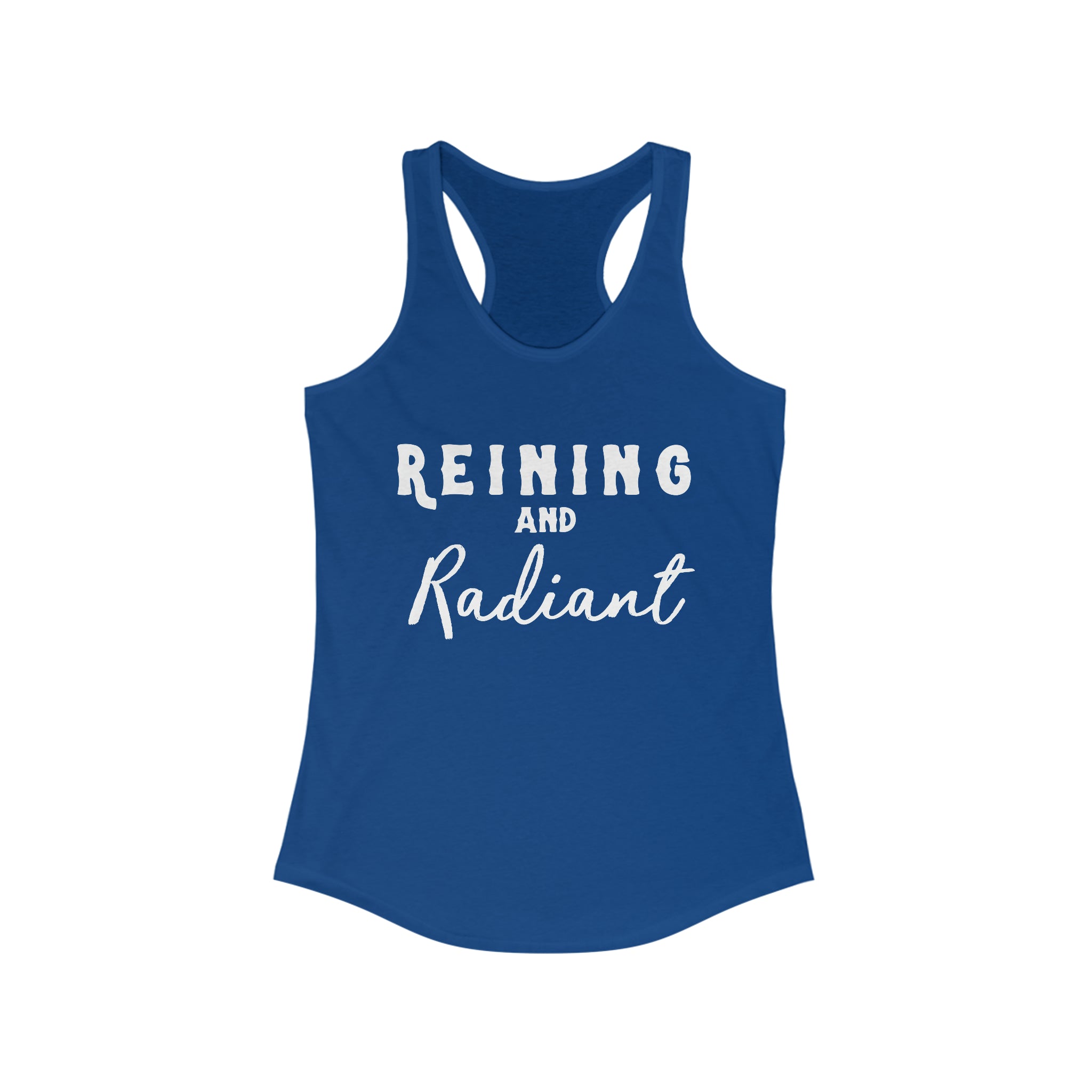 Reining & Radiant Racerback Tank Horse Riding Discipline Tee Printify XS Solid Royal