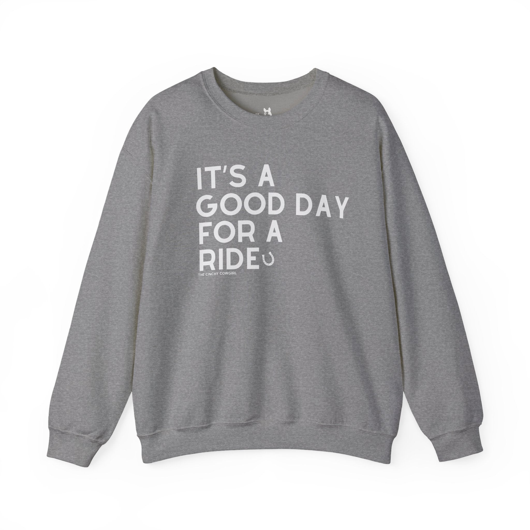 It's A Good Day For A Ride Fleece Pullover Sweatshirt The Cinchy Cowgirl - Print S Graphite Heather