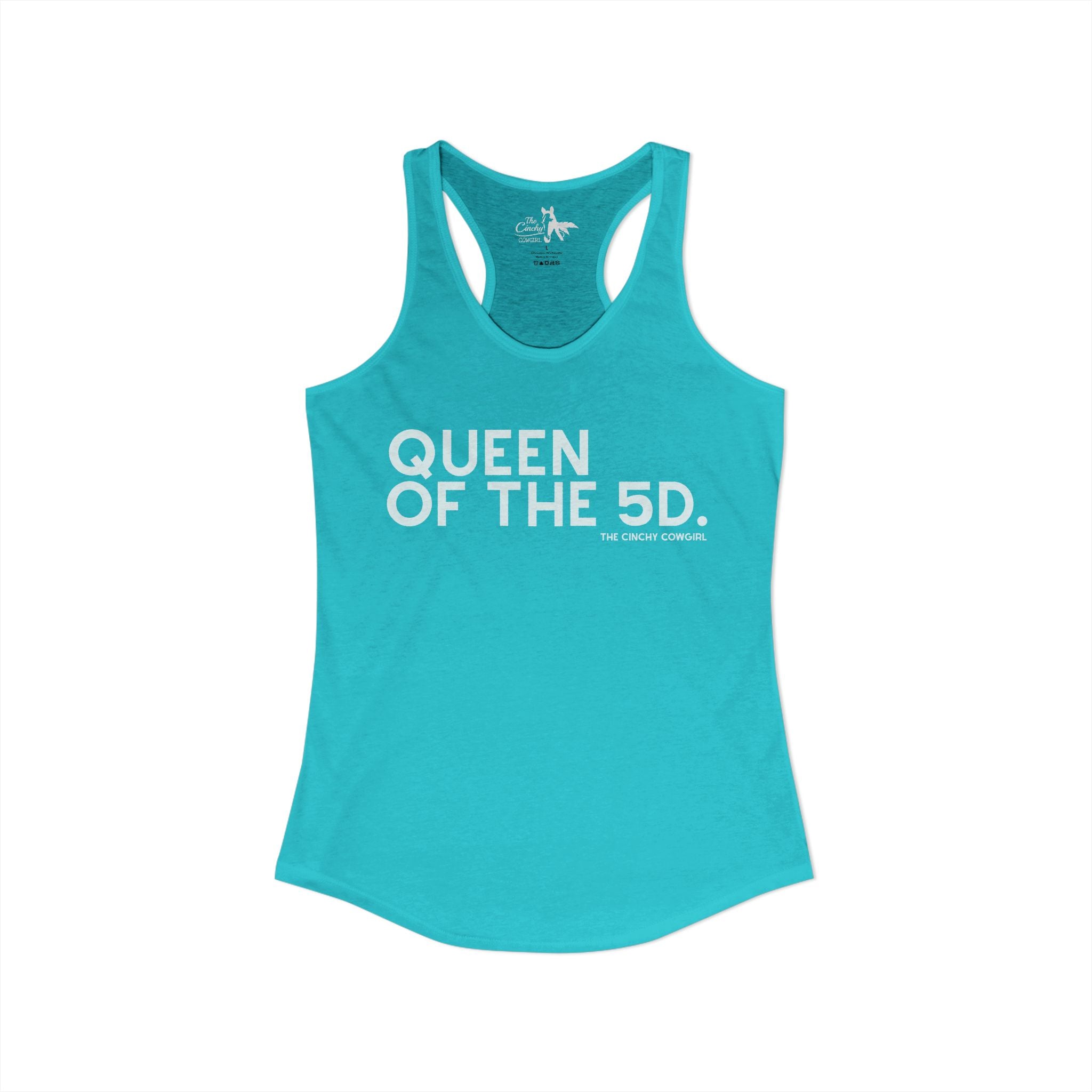 Queen Of The 5D Tank Top Tank Top The Cinchy Cowgirl - Print XS Solid Tahiti Blue