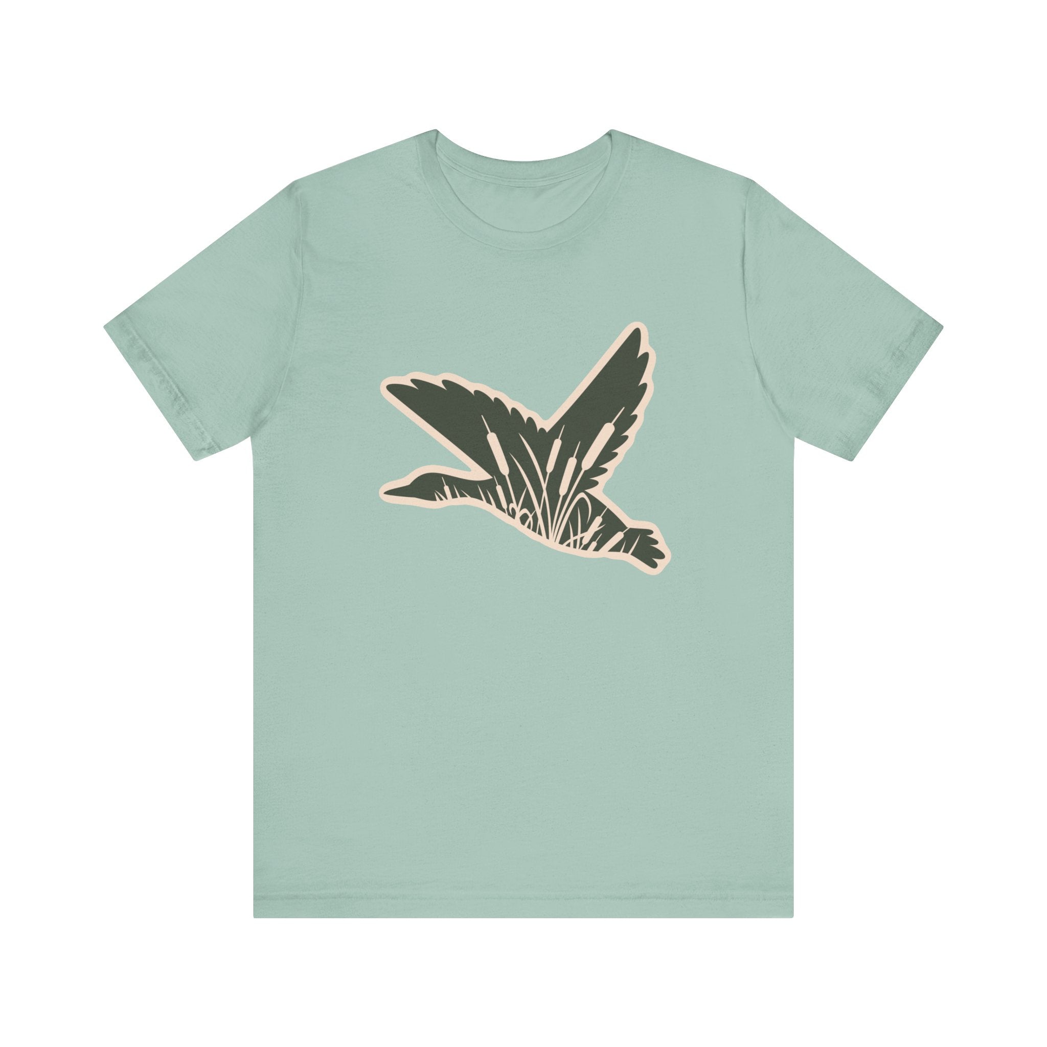 Green Duck Short Sleeve Tee (Available In 14 Colors) T-Shirt The Cinchy Cowgirl - Print Dusty Blue XS