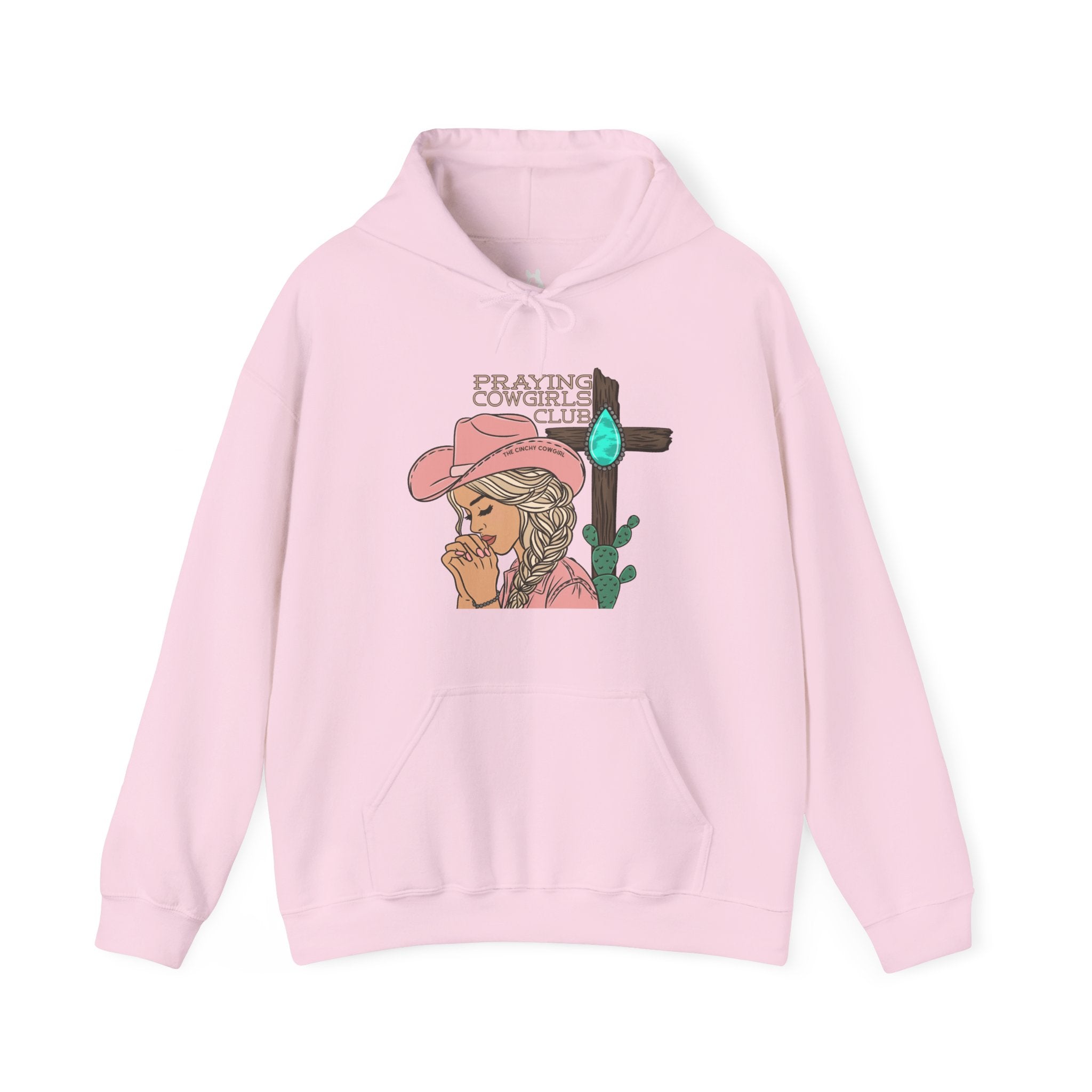 Praying Cowgirls Club Hoodie Hoodie The Cinchy Cowgirl - Print Light Pink S