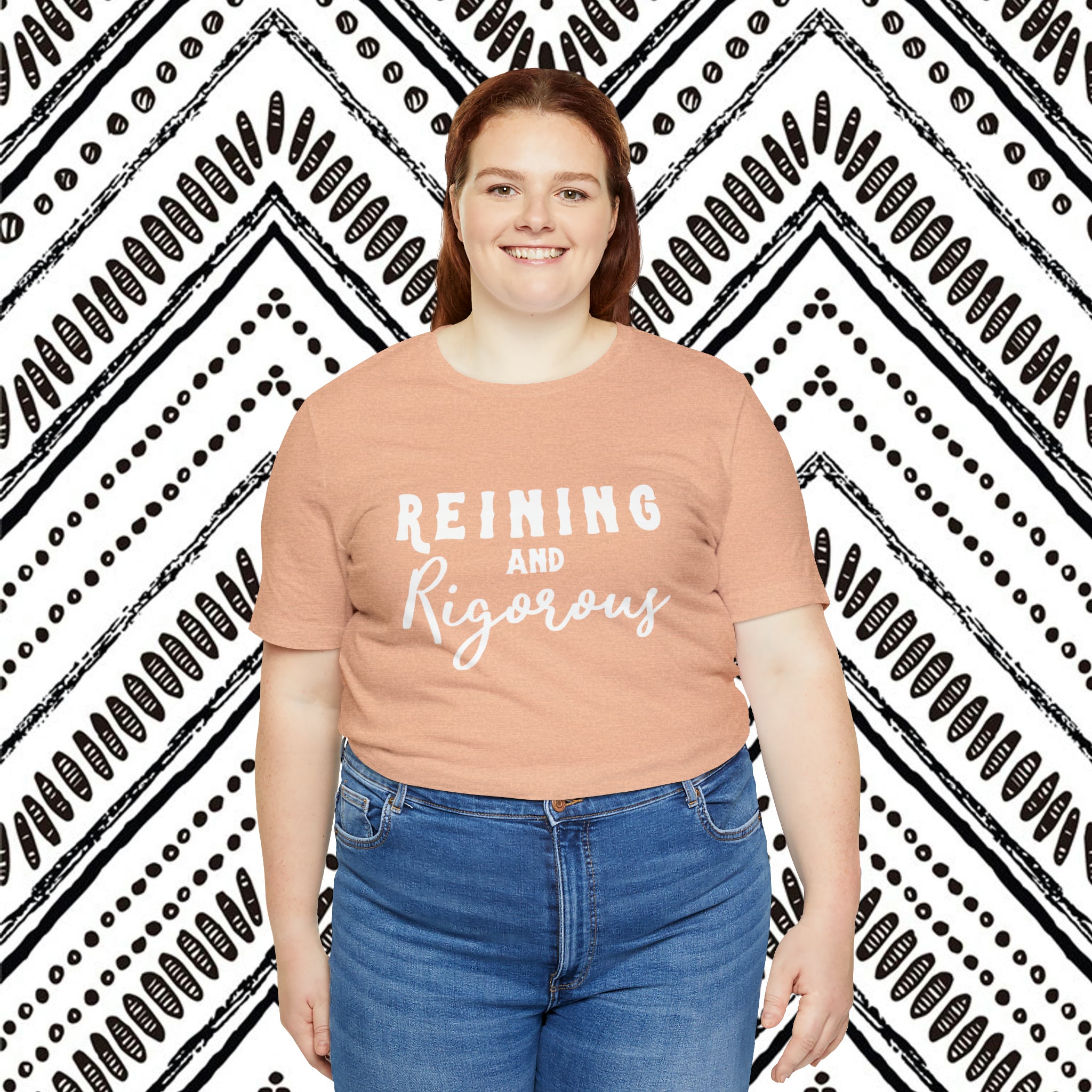 Reining & Rigorous Short Sleeve Tee Horse Riding Discipline Tee Printify