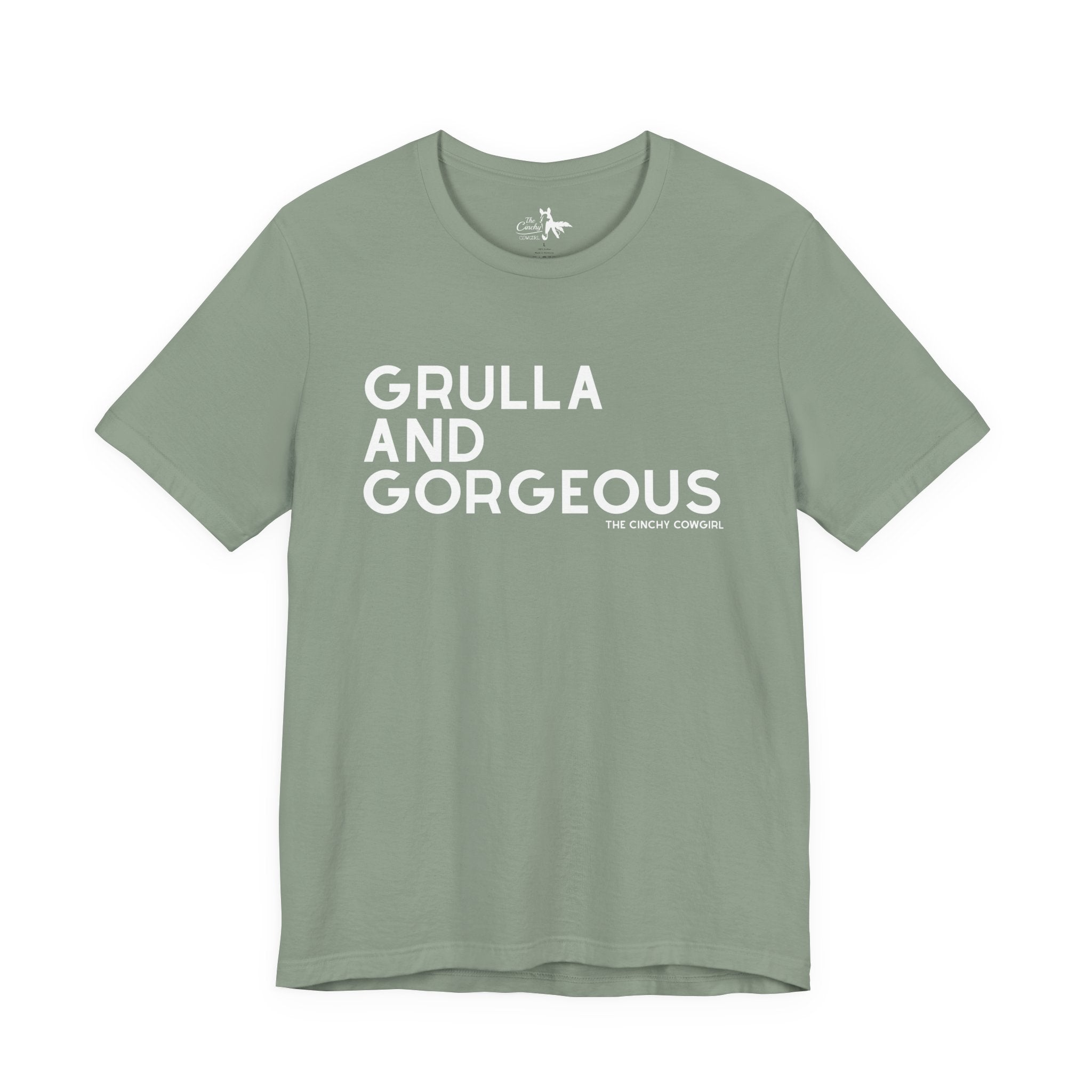 Grulla & Gorgeous Short Sleeve Tee Graphic Tee The Cinchy Cowgirl - Print Sage XS