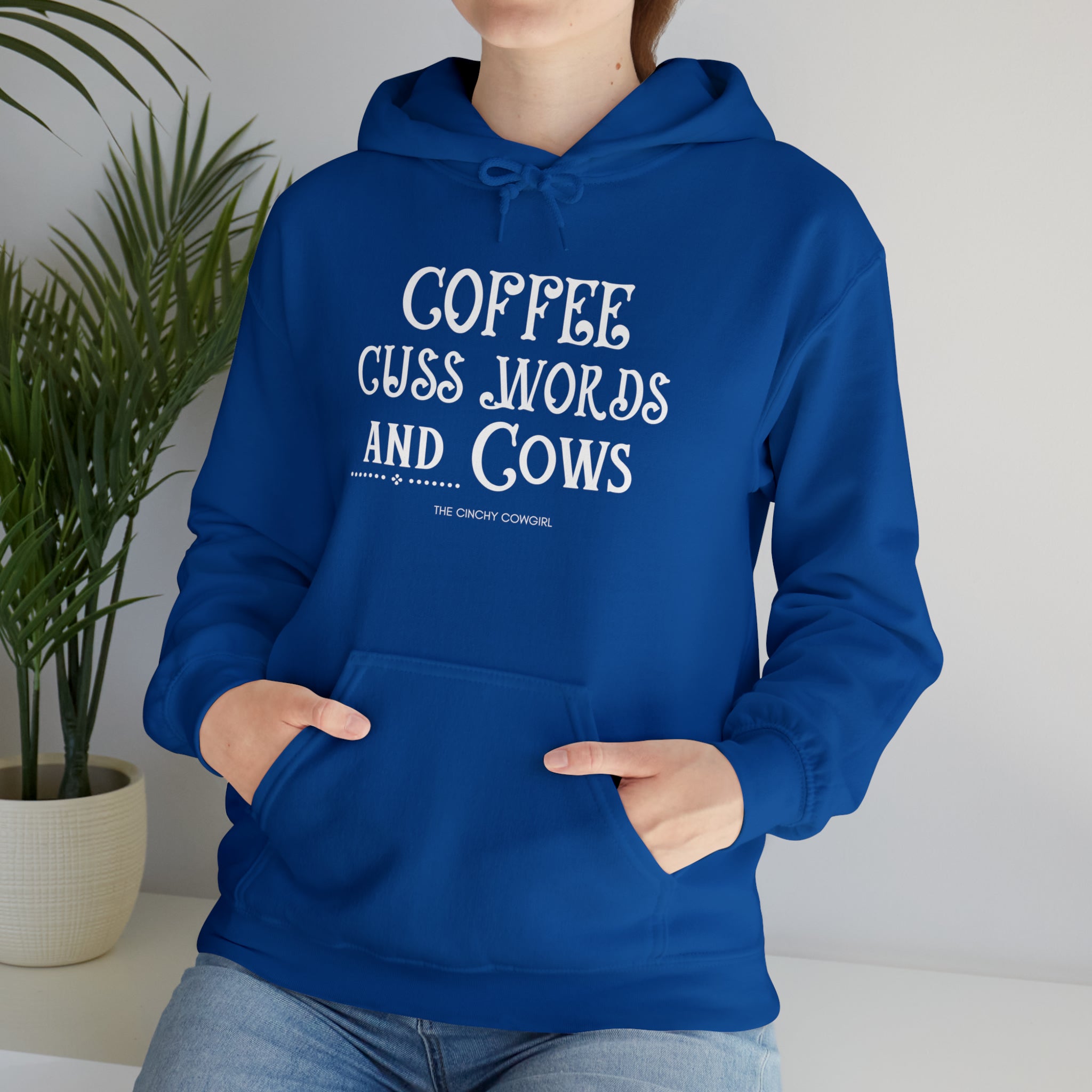 Coffee Cuss Words Cows Hoodie Hoodie Printify