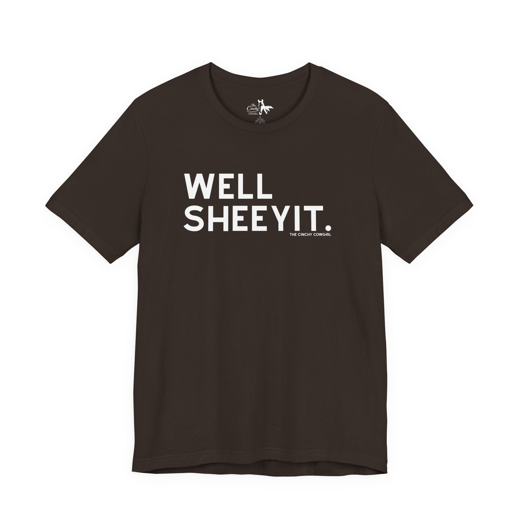 Well Sheeyit Short Sleeve Tee Graphic Tee The Cinchy Cowgirl - Print Brown XS