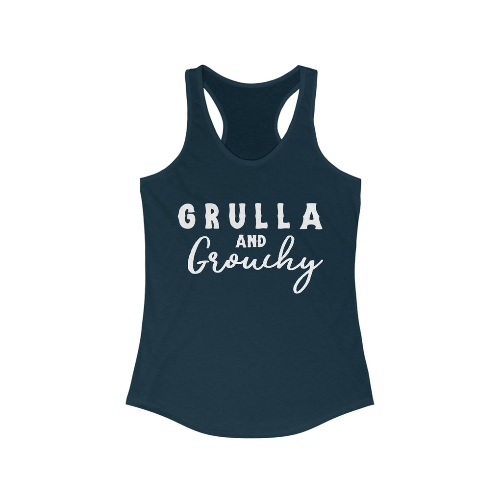 Grulla & Grouchy Racerback Tank Horse Color Shirts Printify XS Solid Midnight Navy 