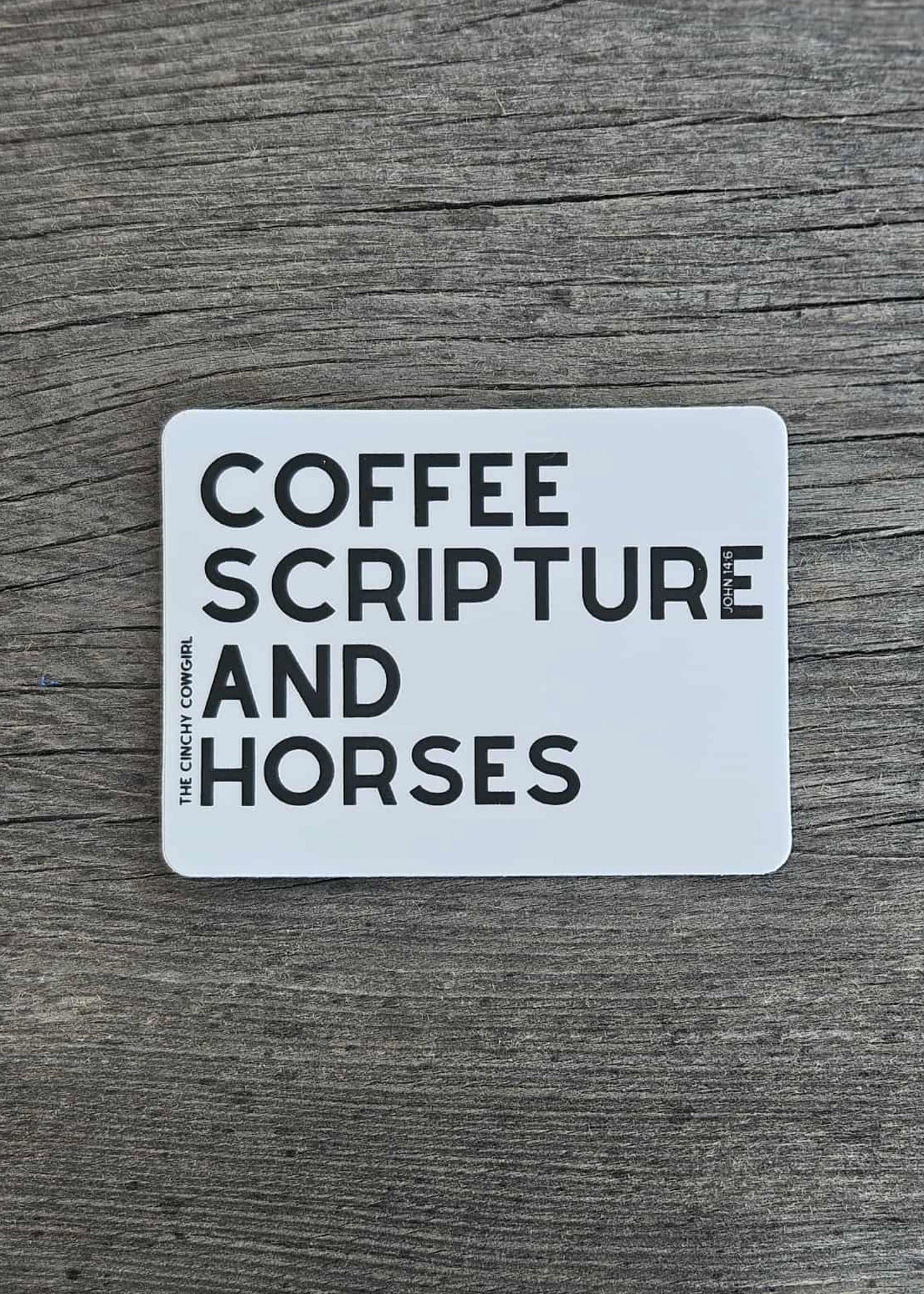 Coffee Scripture Horses Sticker Sticker The Cinchy Cowgirl