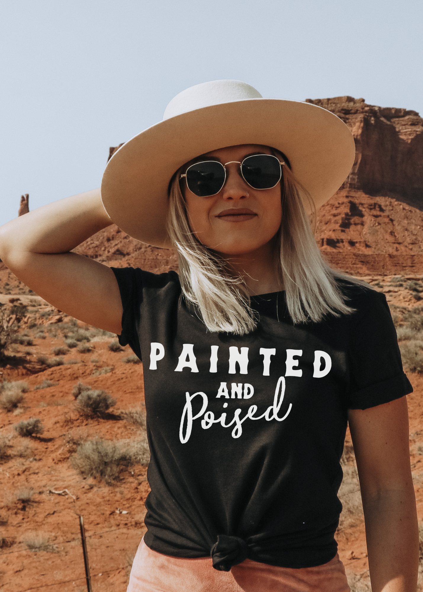 Painted & Poised Short Sleeve Tee Horse Color Shirt Printify Black XS