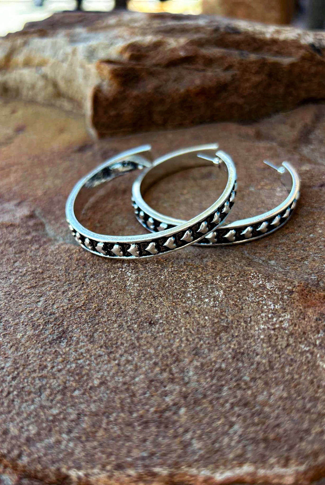 Bubble Heart Hoop Earrings Earrings Blue Tortoise