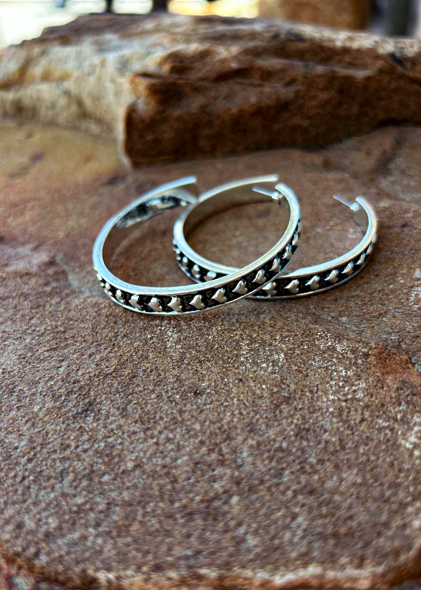 Bubble Heart Hoop Earrings Earrings Blue Tortoise