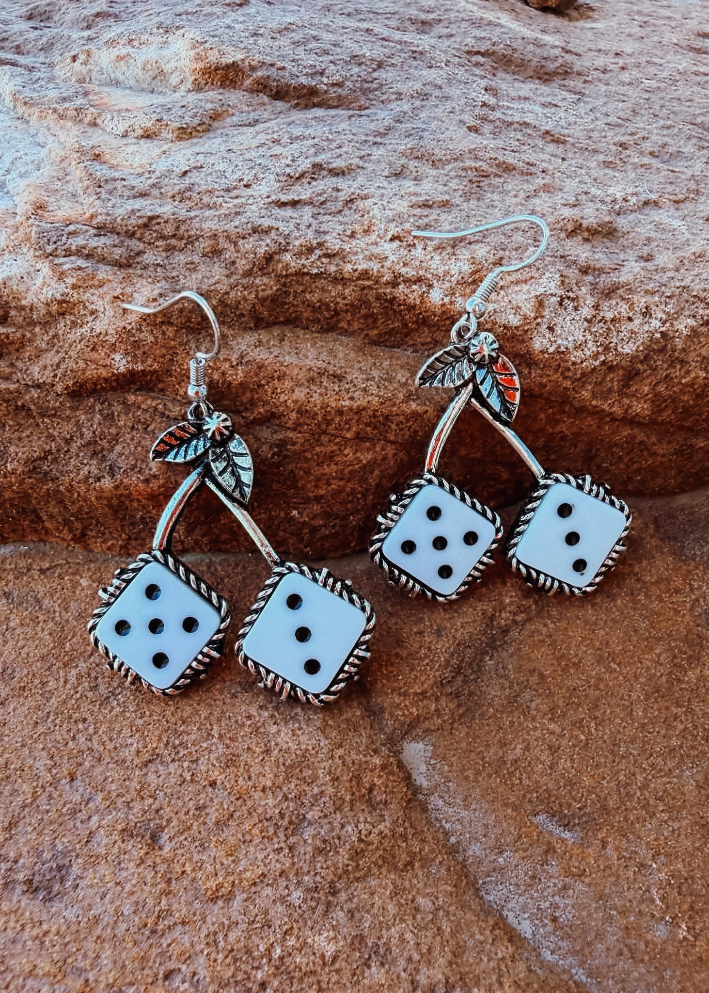 Cherry Dice Dangle Earring Earrings Blue Tortoise