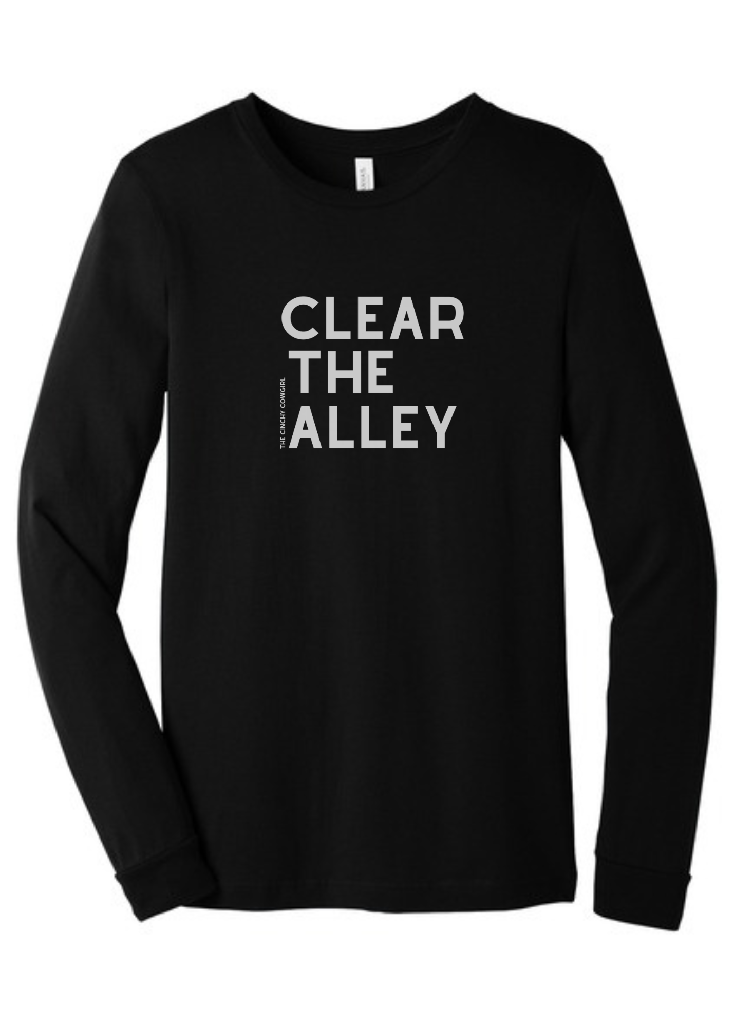 Clear The Alley Long Sleeve Graphic Tee Long Sleeve Graphic Tee The Cinchy Cowgirl Black Small