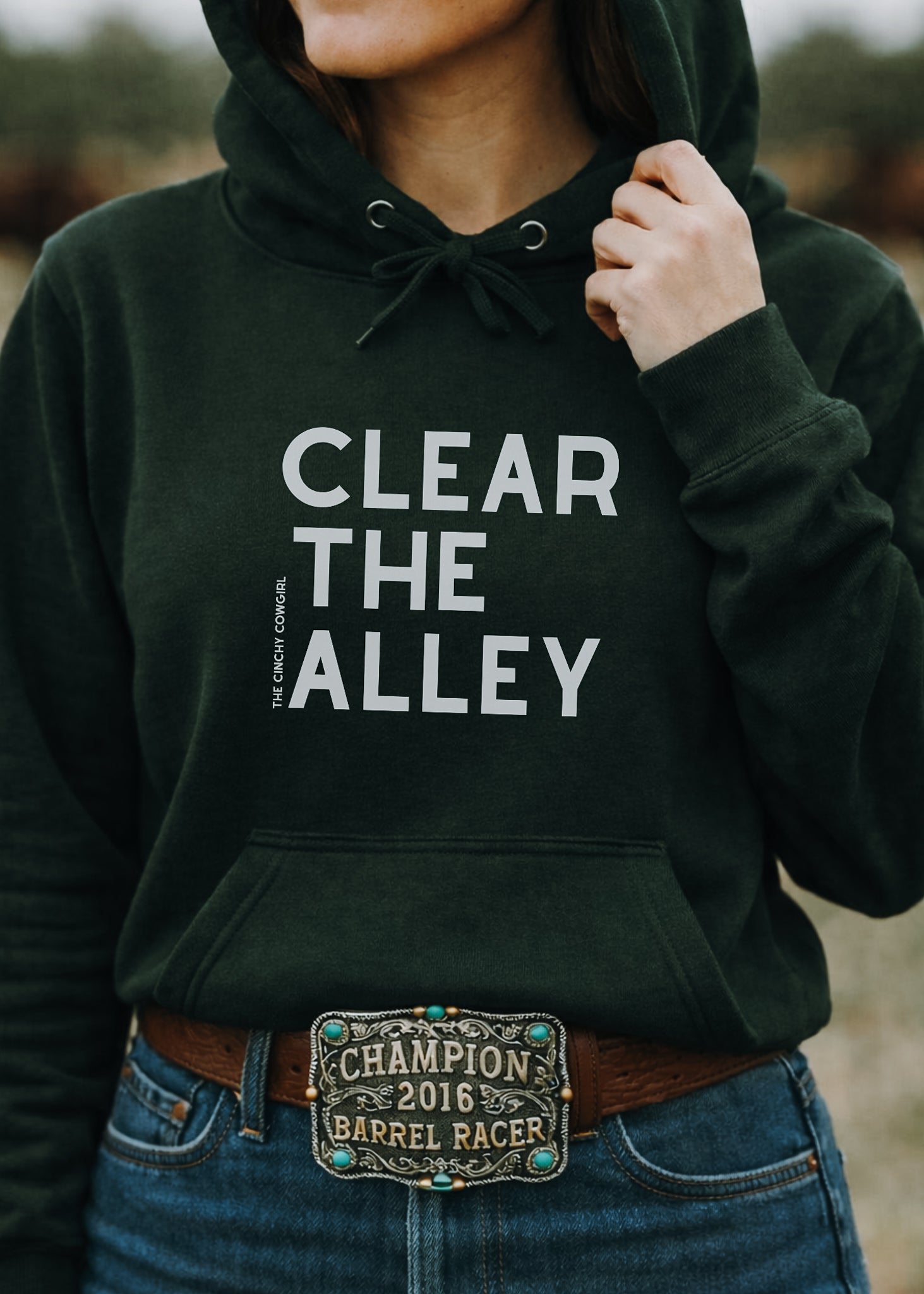Clear The Alley Hoodie Graphic Hoodie The Cinchy Cowgirl - Print