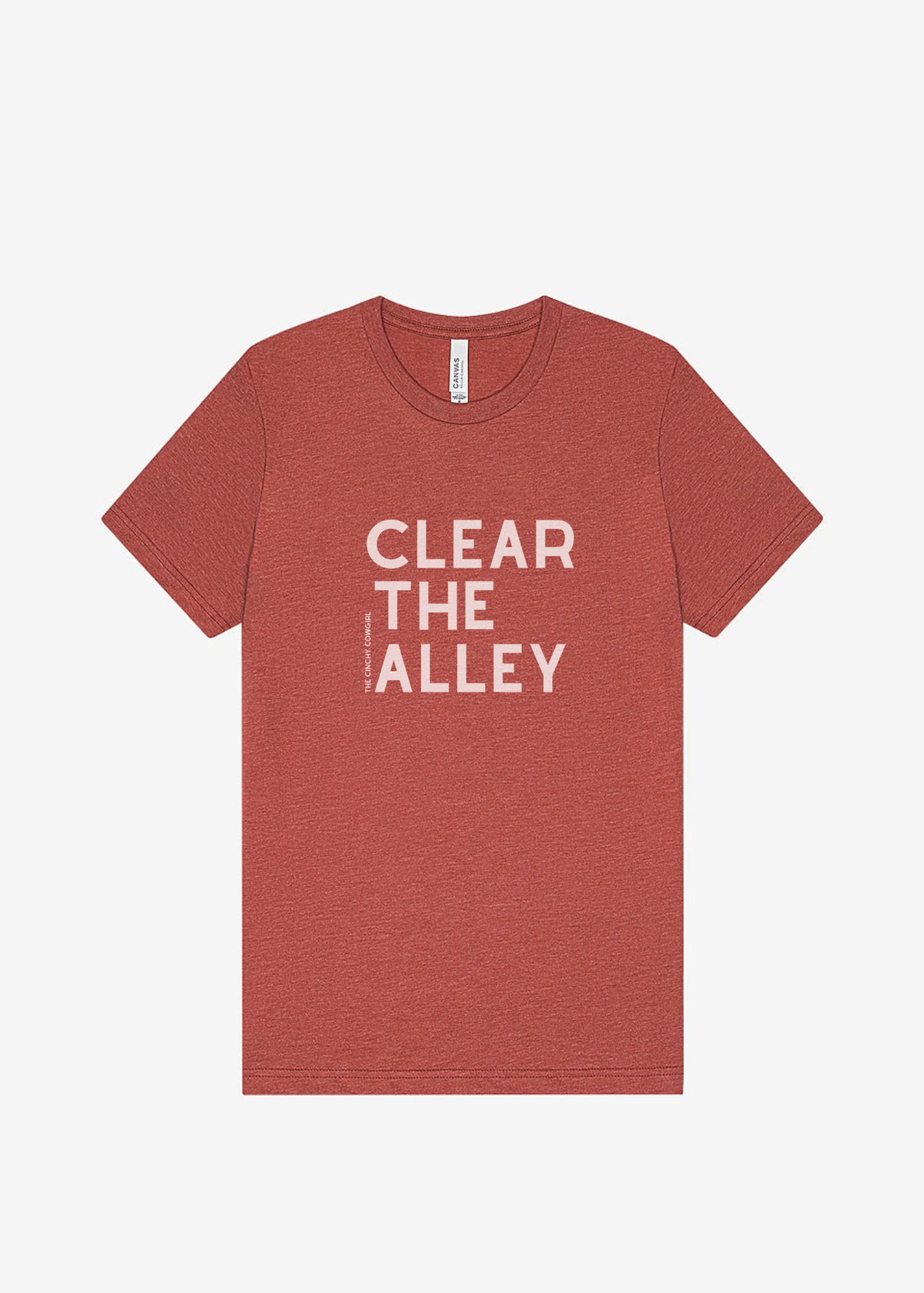 Clear The Alley Short Sleeve Graphic Tee Short Sleeve Graphic Tee The Cinchy Cowgirl Heather Clay Small