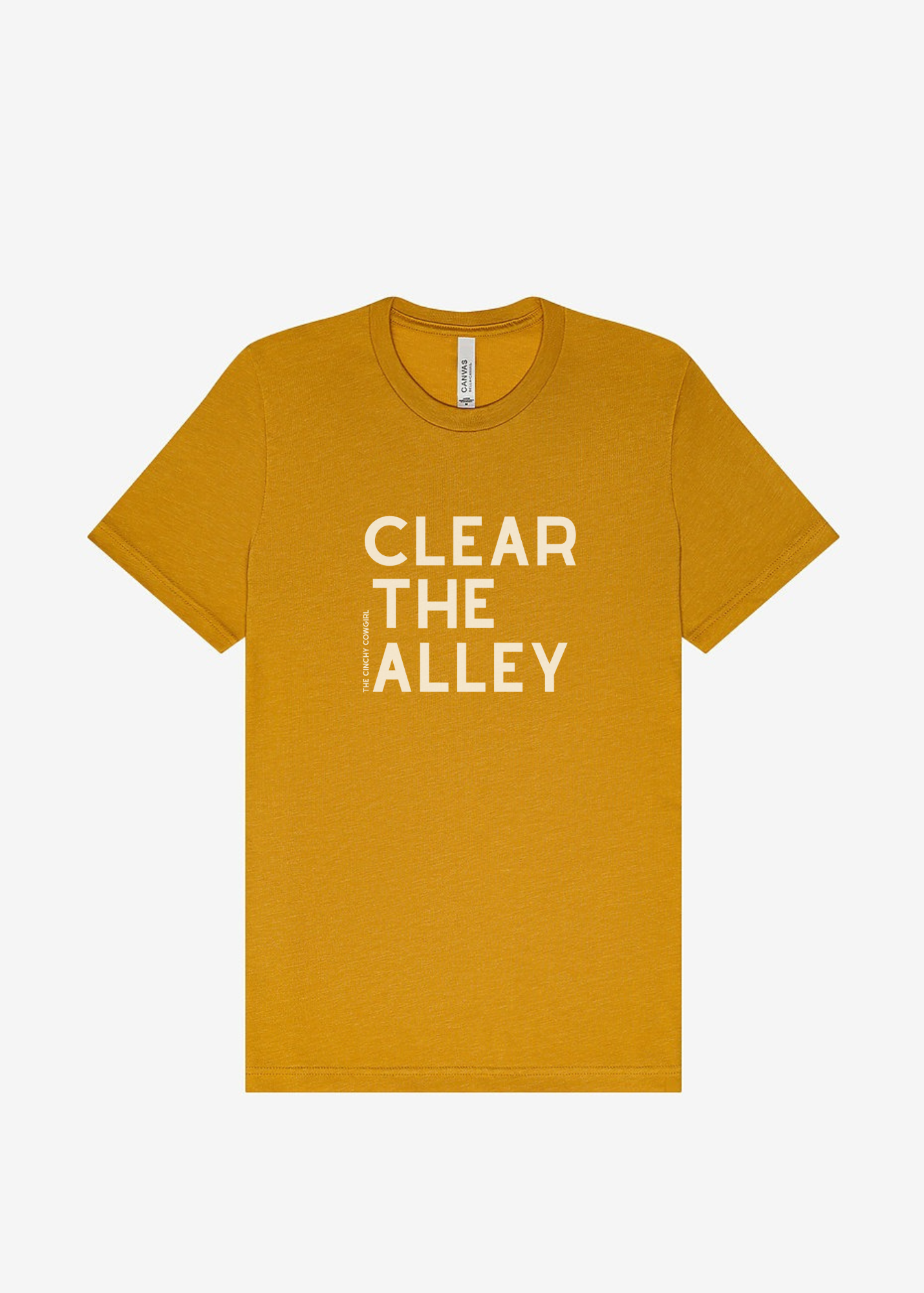 Clear The Alley Short Sleeve Graphic Tee Short Sleeve Graphic Tee The Cinchy Cowgirl Heather Mustard Small