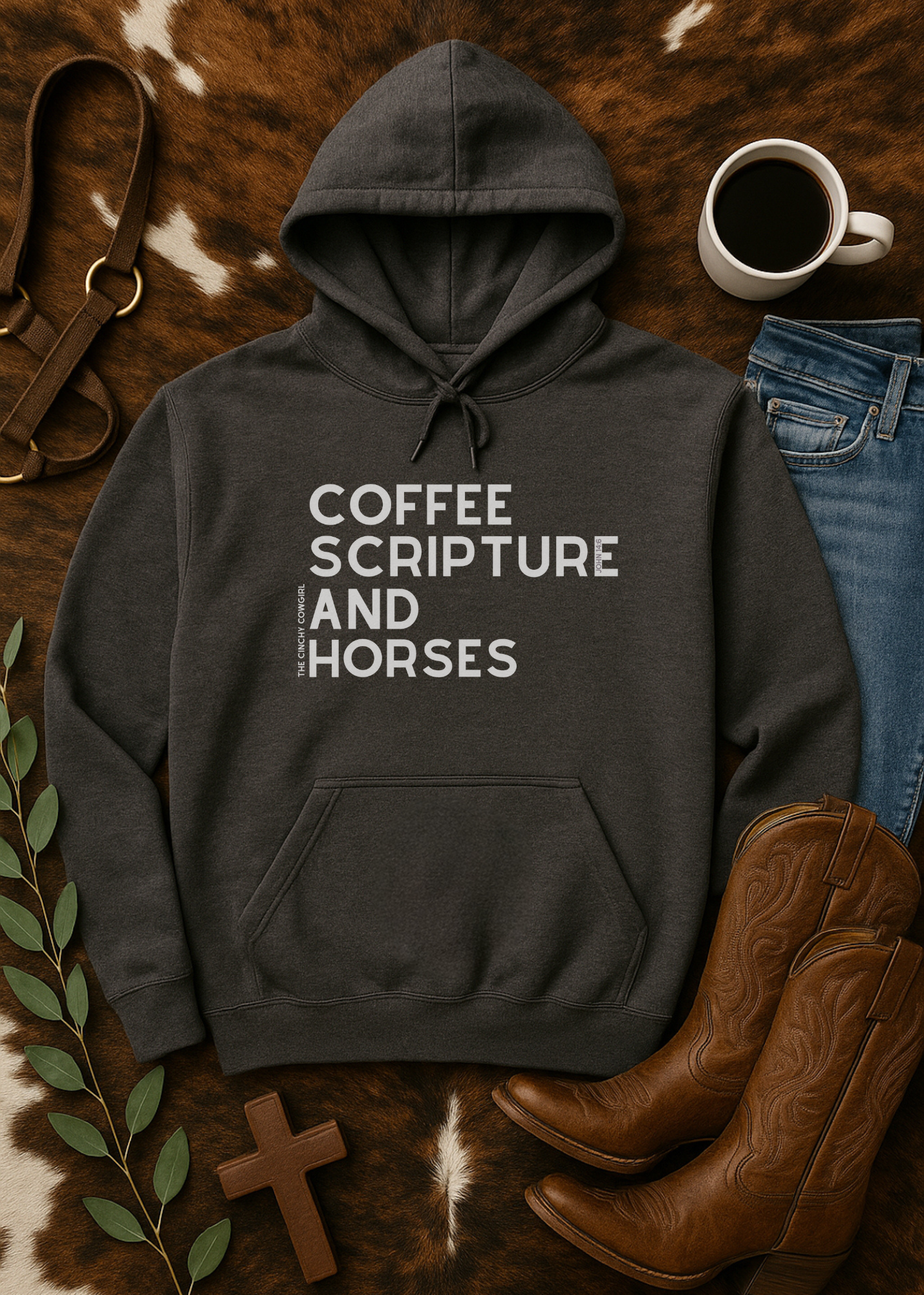 Coffee Scripture Horses Hoodie Graphic Hoodie The Cinchy Cowgirl